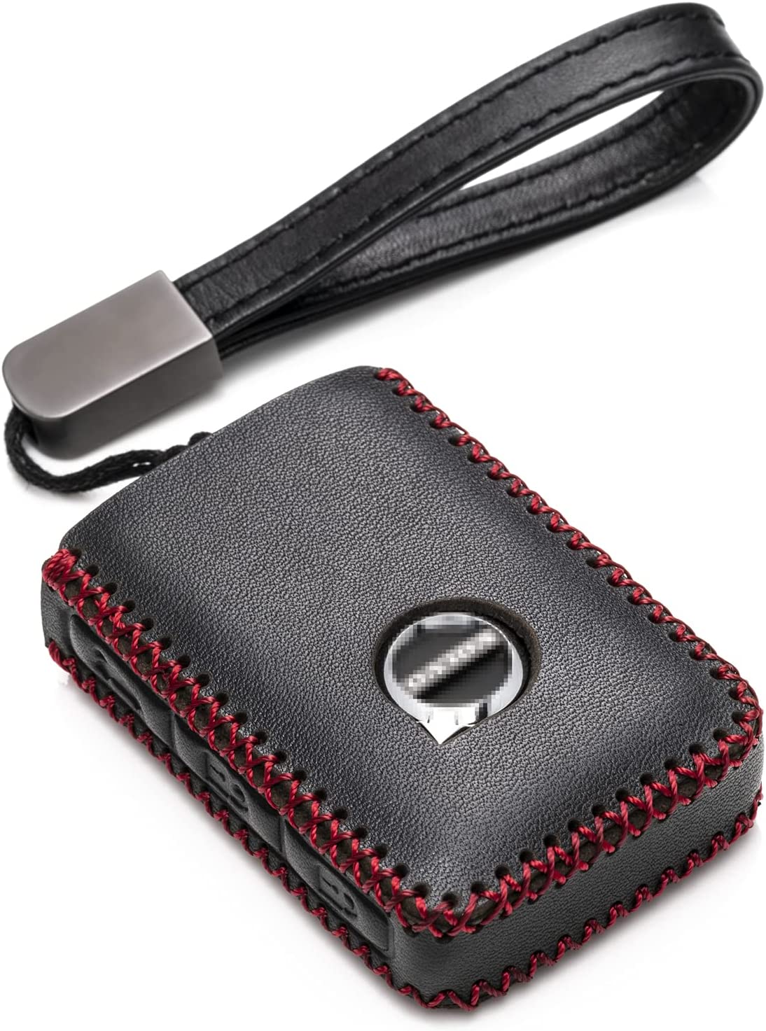 Genuine Leather Smart Key Fob Case Compatible with Volvo XC40, XC60, XC90, S90, S60, V60, V90 2019-2022 - Delicate Leather