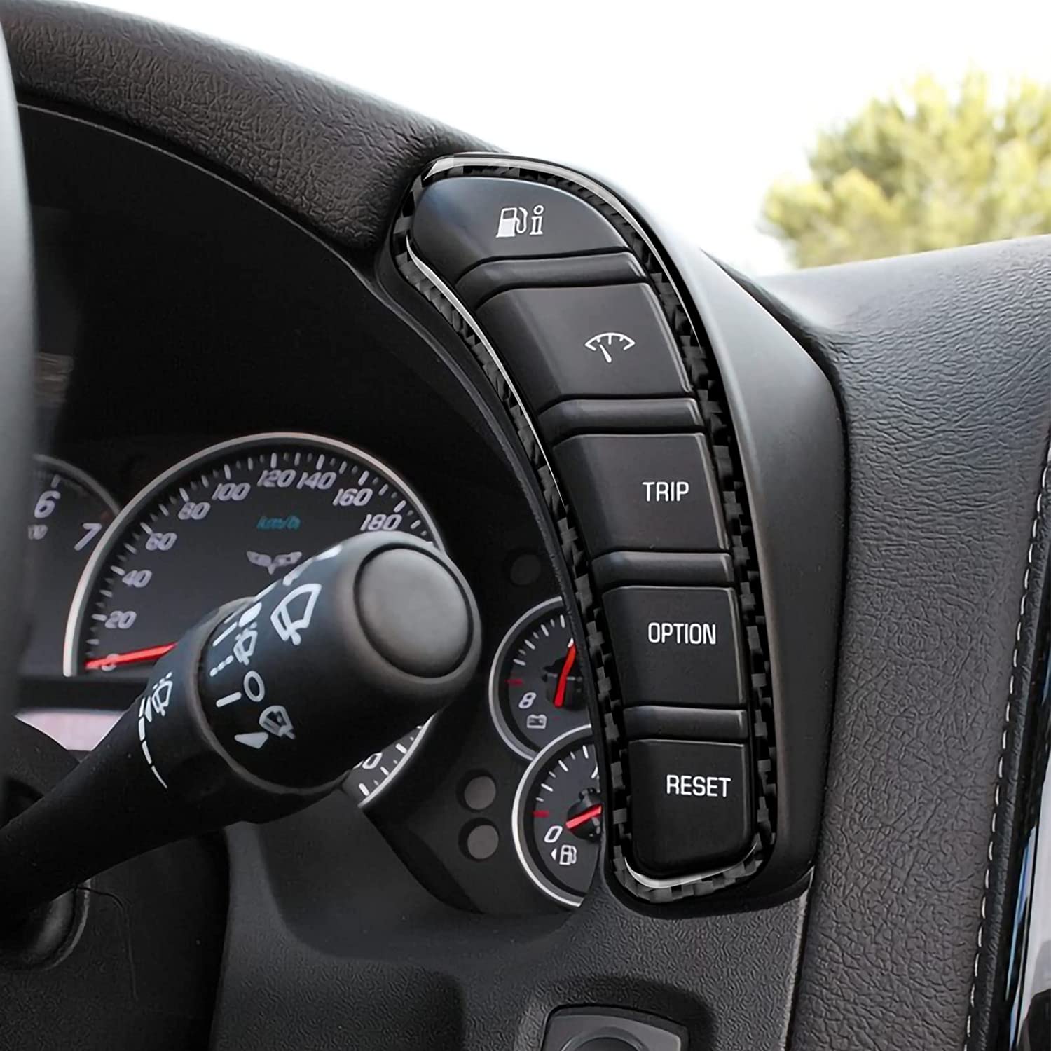 Car Speedometer Frame Sticker Decal Carbon Fiber Interior Trim Cover for C6 2005 2006 2007 Car Accessories - Delicate Leather