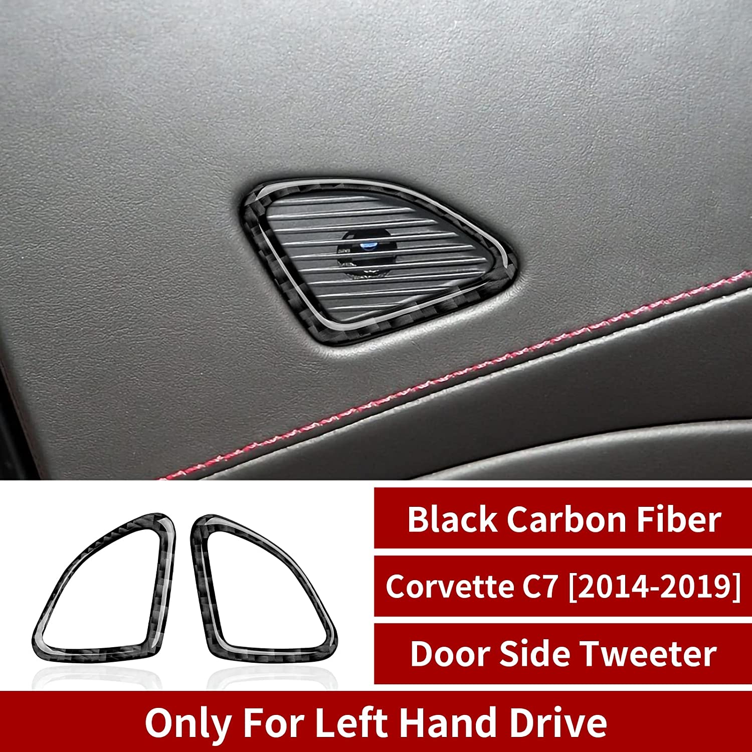 Car Window Lift Trim Switch Panel Decorations Sticker Decal Carbon Fiber Interior Trim Cover for C7 2014 2015 2016 2017 2018 2019 Accessories - Delicate Leather