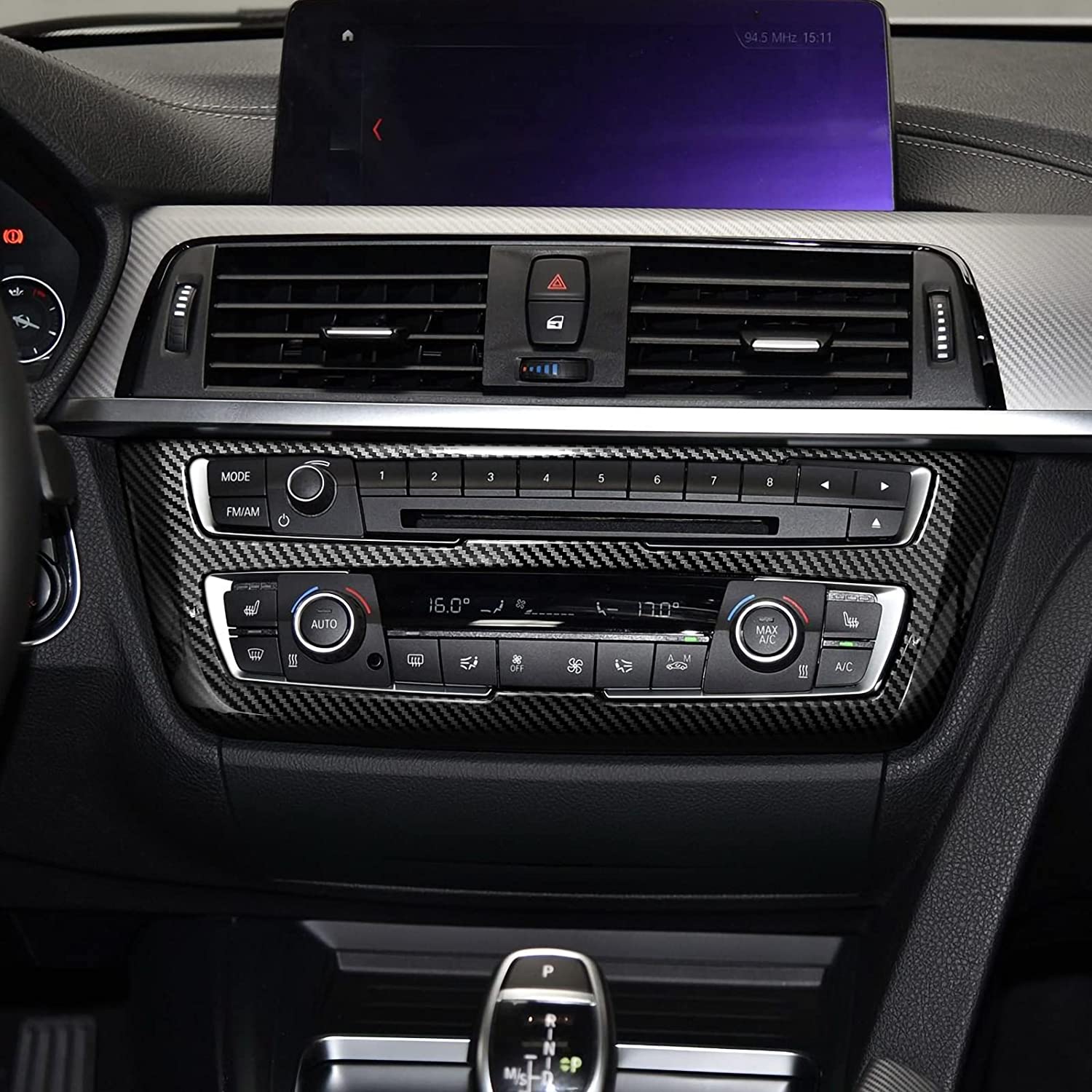 Car Sticker Decal CD Panel Trim Carbon Color ABS Cover Compatible with F30 F31 F34 3GT F32 F33 F36 2013 2014 2015 2016 2017 2018 2019 Accessories - Delicate Leather