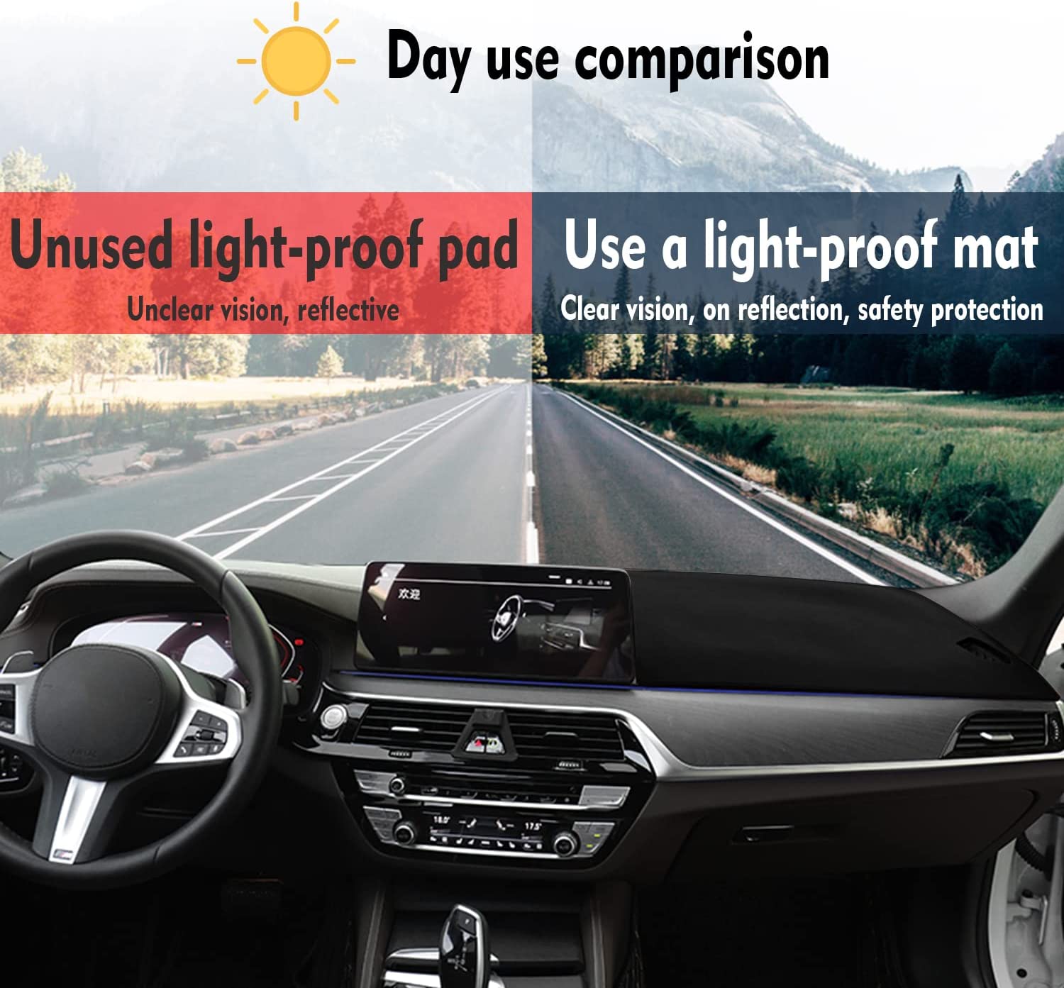 Car Dashboard Dash Board Cover Mat Carpet Compatible for VW Touran 2003-2015 Left Hand Drive - Delicate Leather