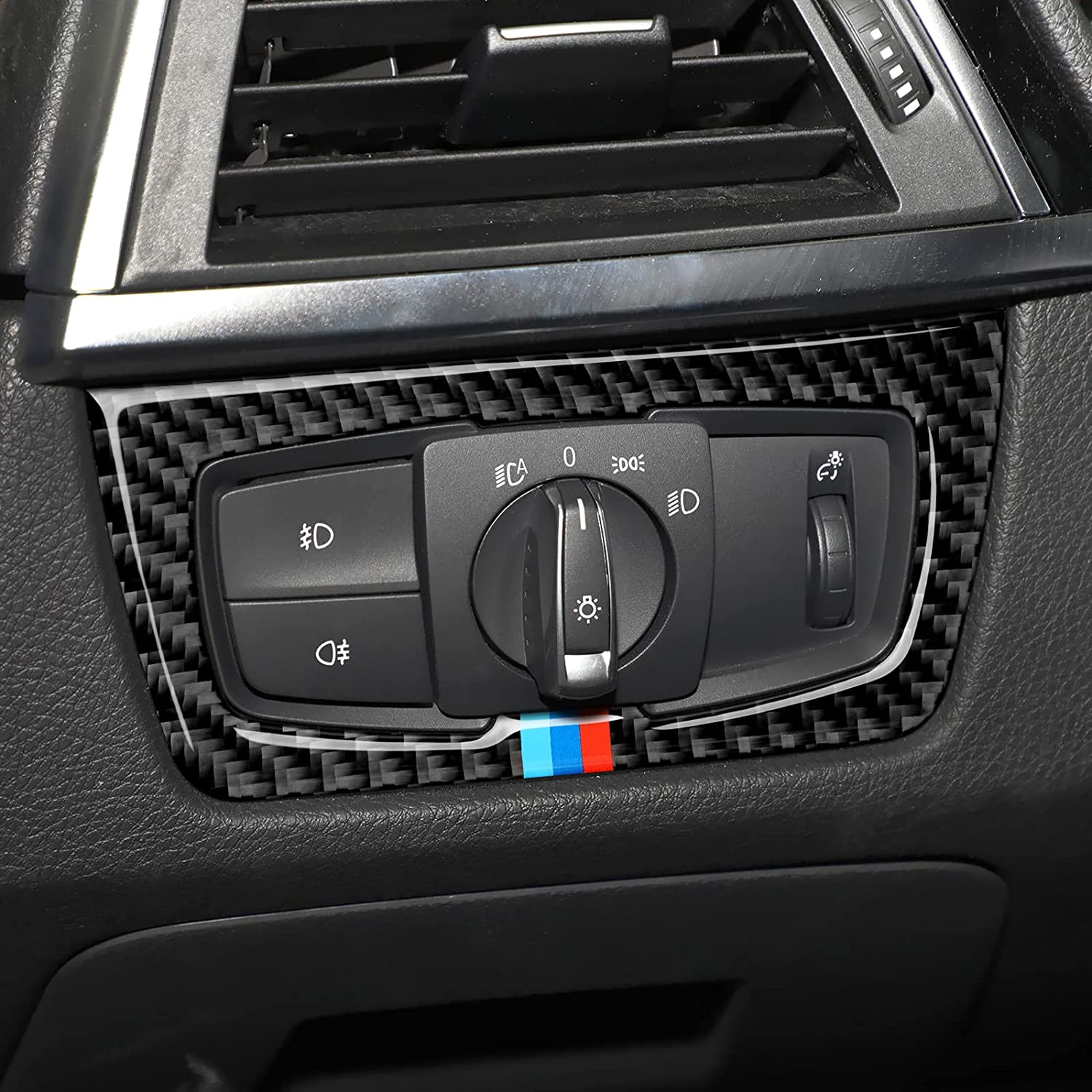 Car Headlight Switch Sticker Decal Carbon Fiber Trim Cover fits for F30 F31 F34 3GT F32 F33 F36 2012 2013 2014 2015 2016 2017 2018 2019 Accessories - Delicate Leather
