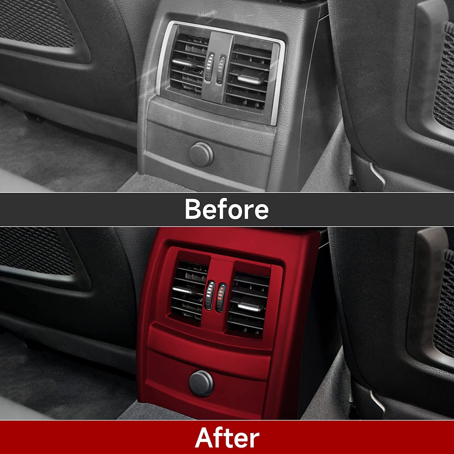 Car Sticker Rear Air Vent Cover Decal ABS Trim Compatible with 3 4 Series F30 F31 F34 3GT F32 F33 F36 Accessories - Delicate Leather