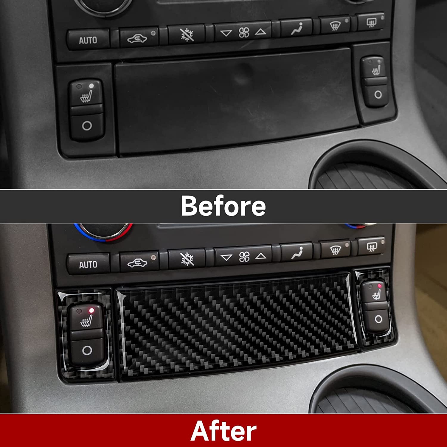 Car Central Air Outlet Sticker Decal Carbon Fiber Interior Trim Cover - Delicate Leather