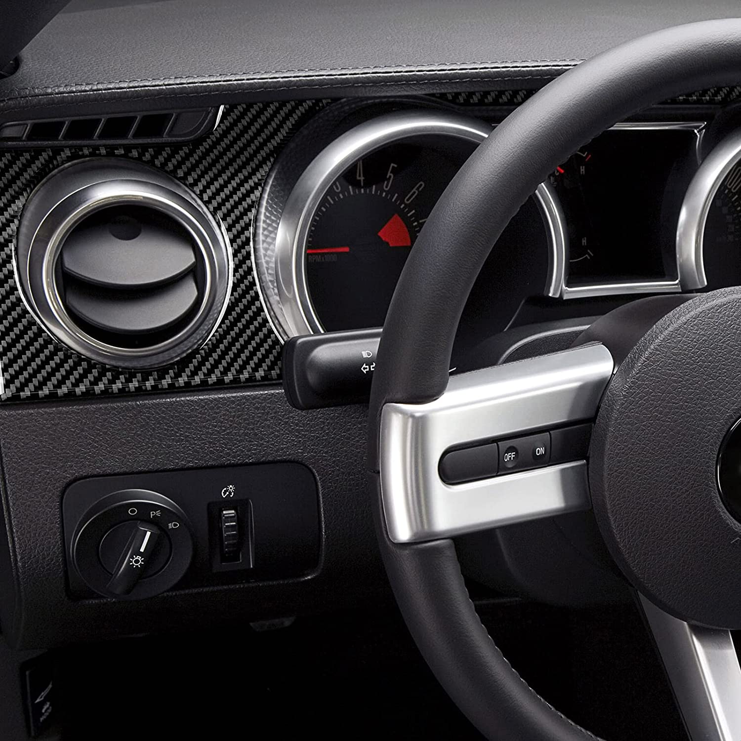 Carbon Fiber Sticker Decal Car Speedometer Surround Panel Interior Trim Cover Accessories - Delicate Leather