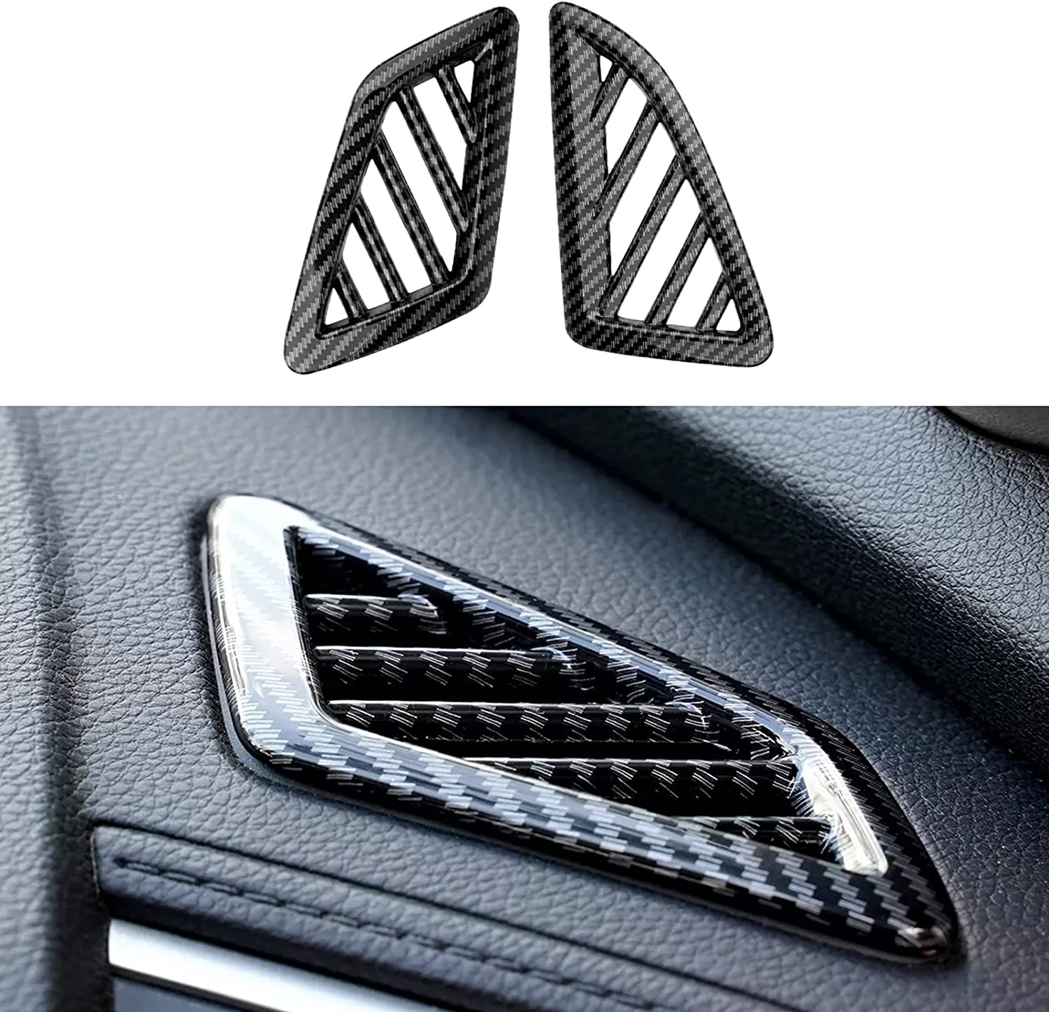 Air Conditioner Outlet Vent Trim Compatible with 2016 2017 2018 2019 2020 2021 Civic 10th Gen Accessories ABS Carbon Fiber Interior Sticker - Delicate Leather