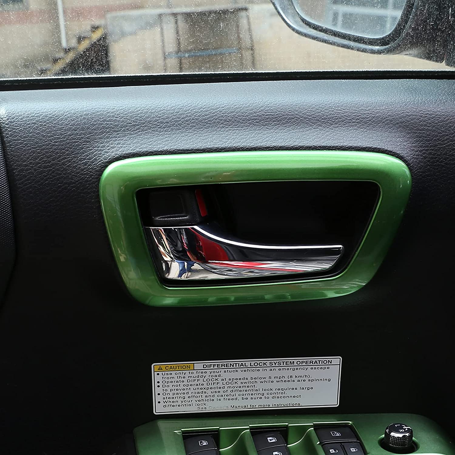 ABS Inner Car Look Interior Door Handle Panel Cover Trim - Delicate Leather