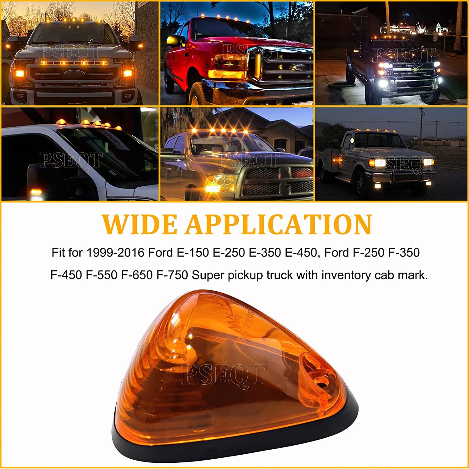 Cab Roof Marker Lights 10 LED Amber Top Clearance Running Lights Super Duty Pickup Trucks SUV - Delicate Leather