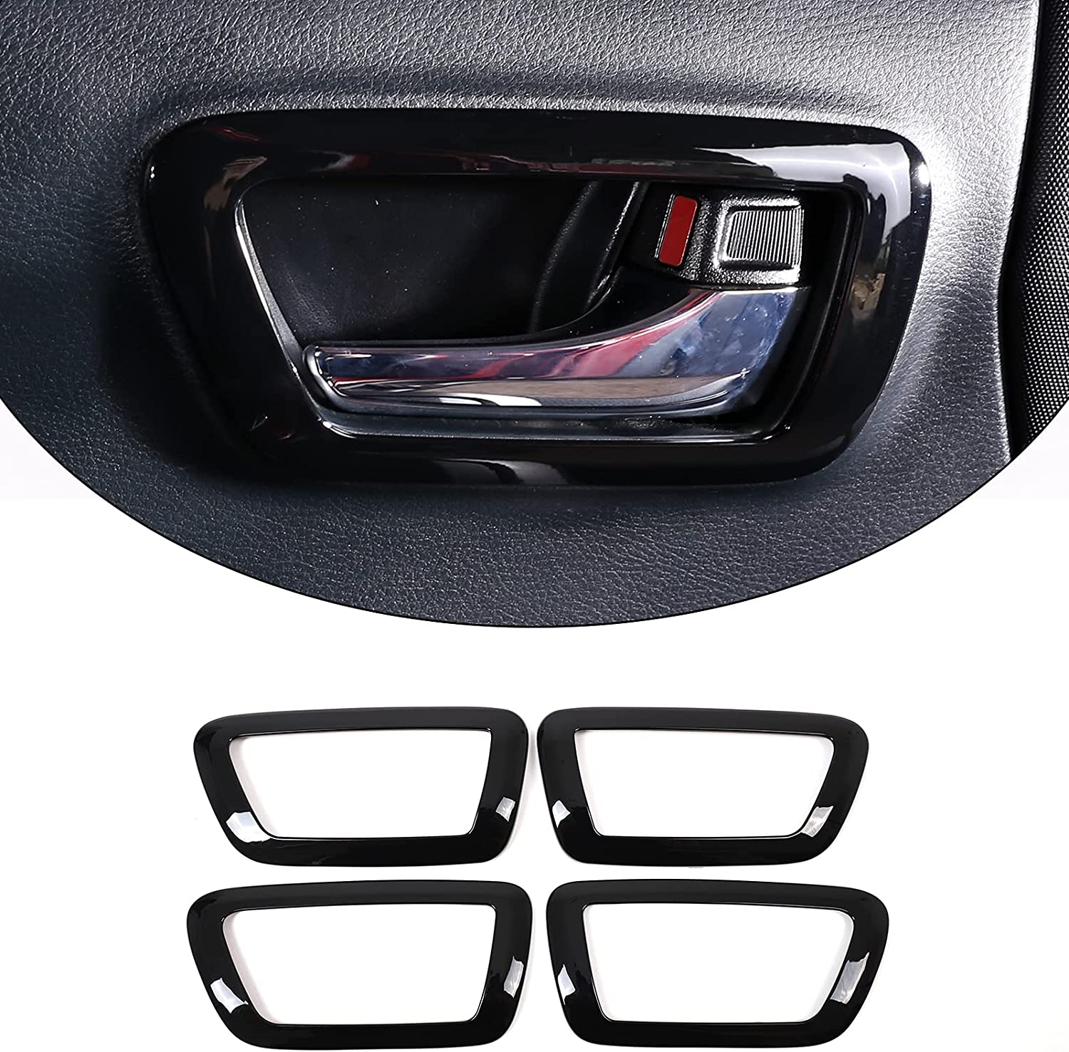 ABS Inner Car Look Interior Door Handle Panel Cover Trim - Delicate Leather