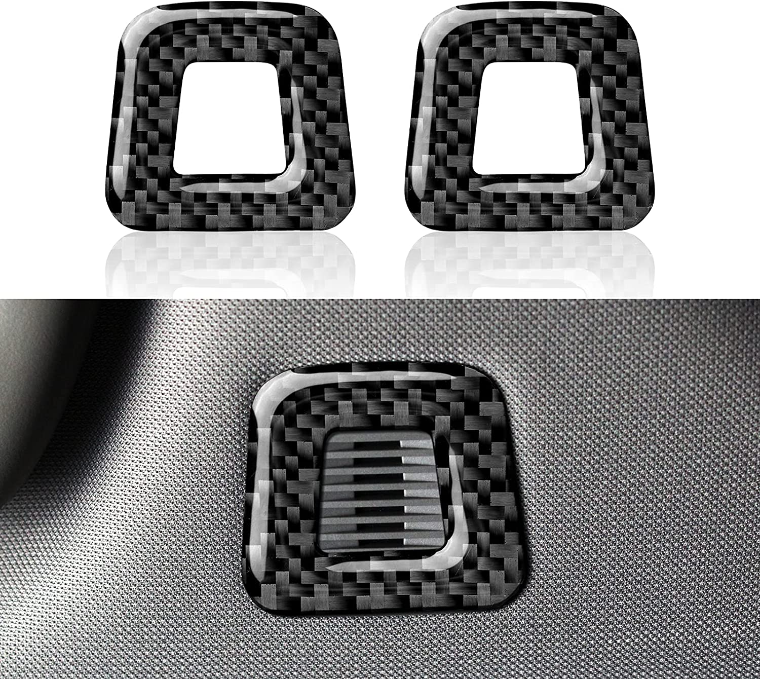 2PCS Audio Speaker Sticker Carbon Fiber Decal Trim Cover Decoration Compatible with Alfa Romeo Giulia Stelvio 2017 2018 2019 Accessories - Delicate Leather