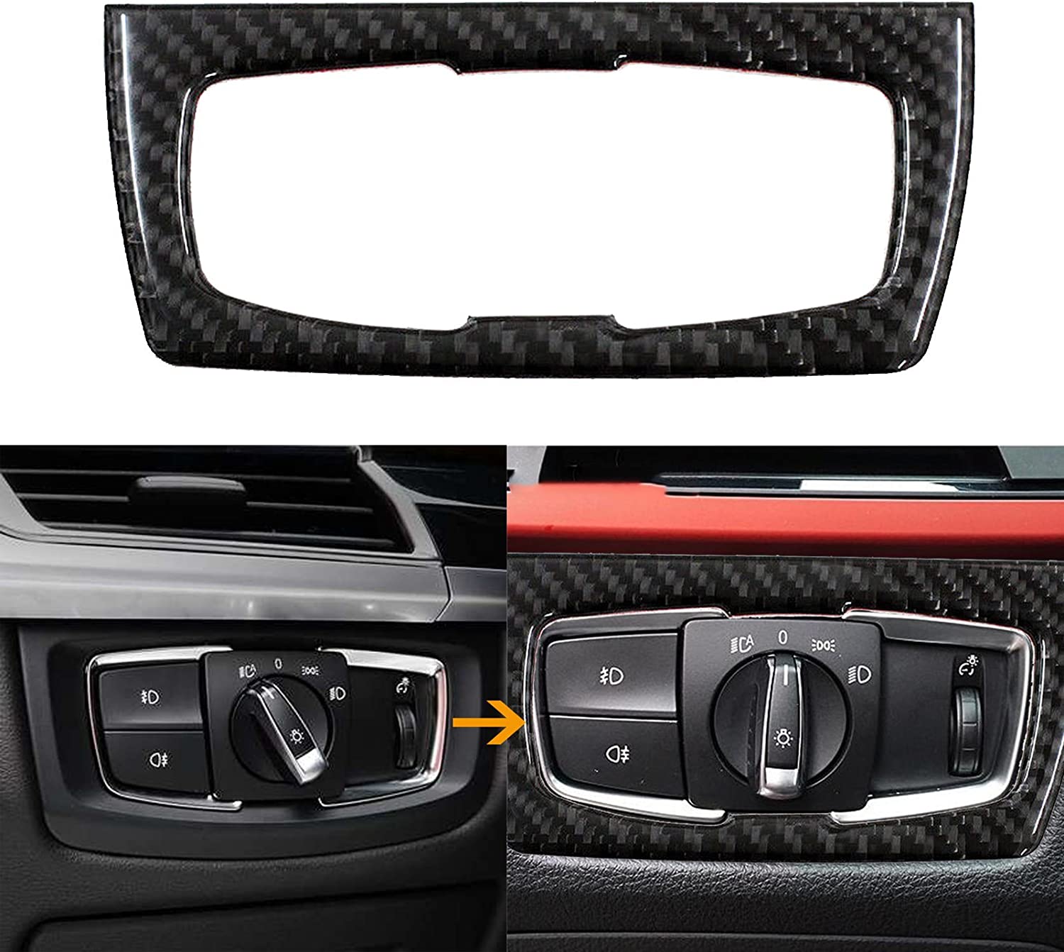 Full Set Interior Accessories Cover Trim Sticker, Real Carbon Fiber, Compatible with BMW 3 Series F30 F31 2012-2018, GT F34 2014-2018, 4 Series F32 F33 F36 2014-2018 - Delicate Leather