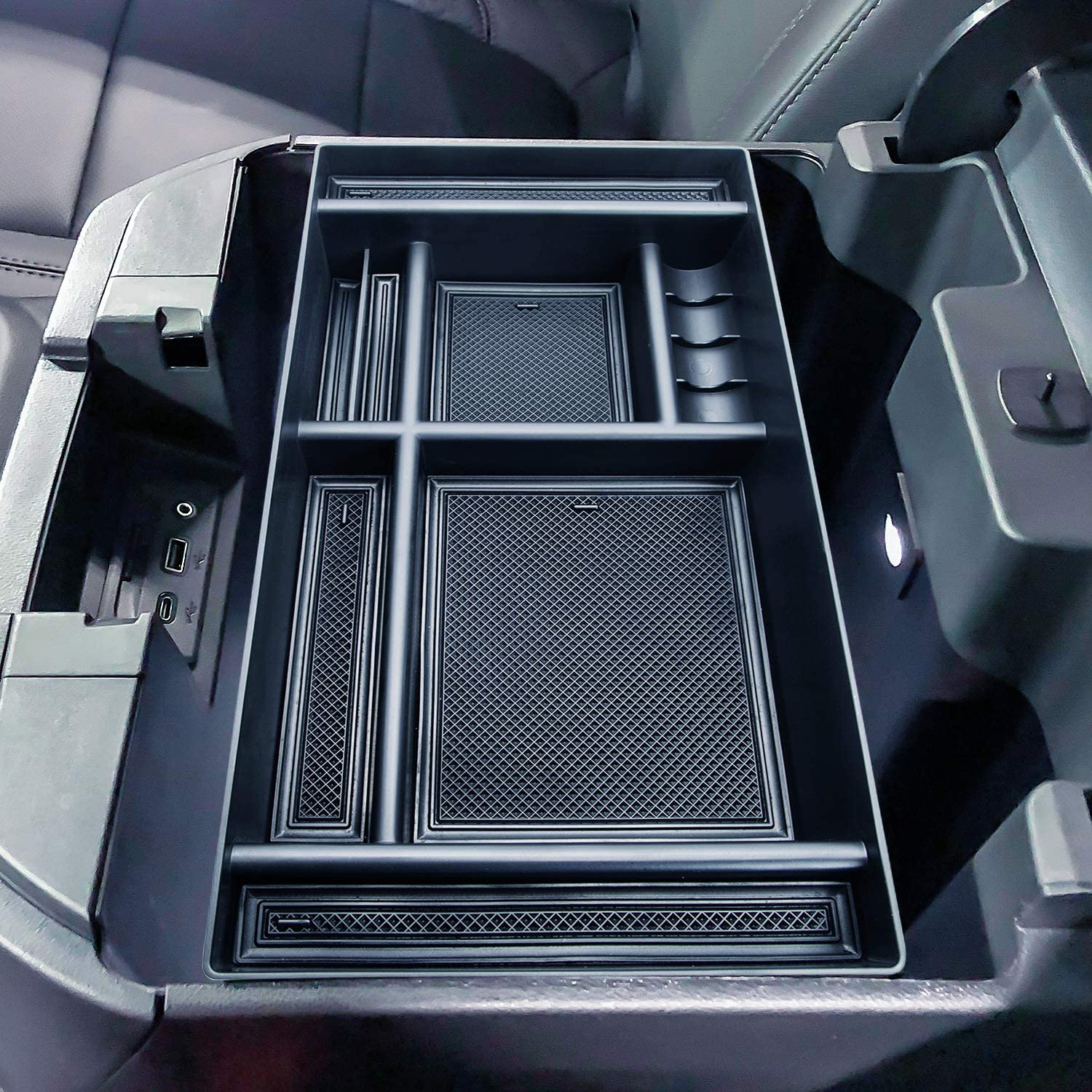 Center Console Organizer Tray Compatible with (2019-2022) Silverado 1500, Sierra 1500 and Silverado/Sierra 2500/3500 HD - Full Console w/Bucket Seats ONLY