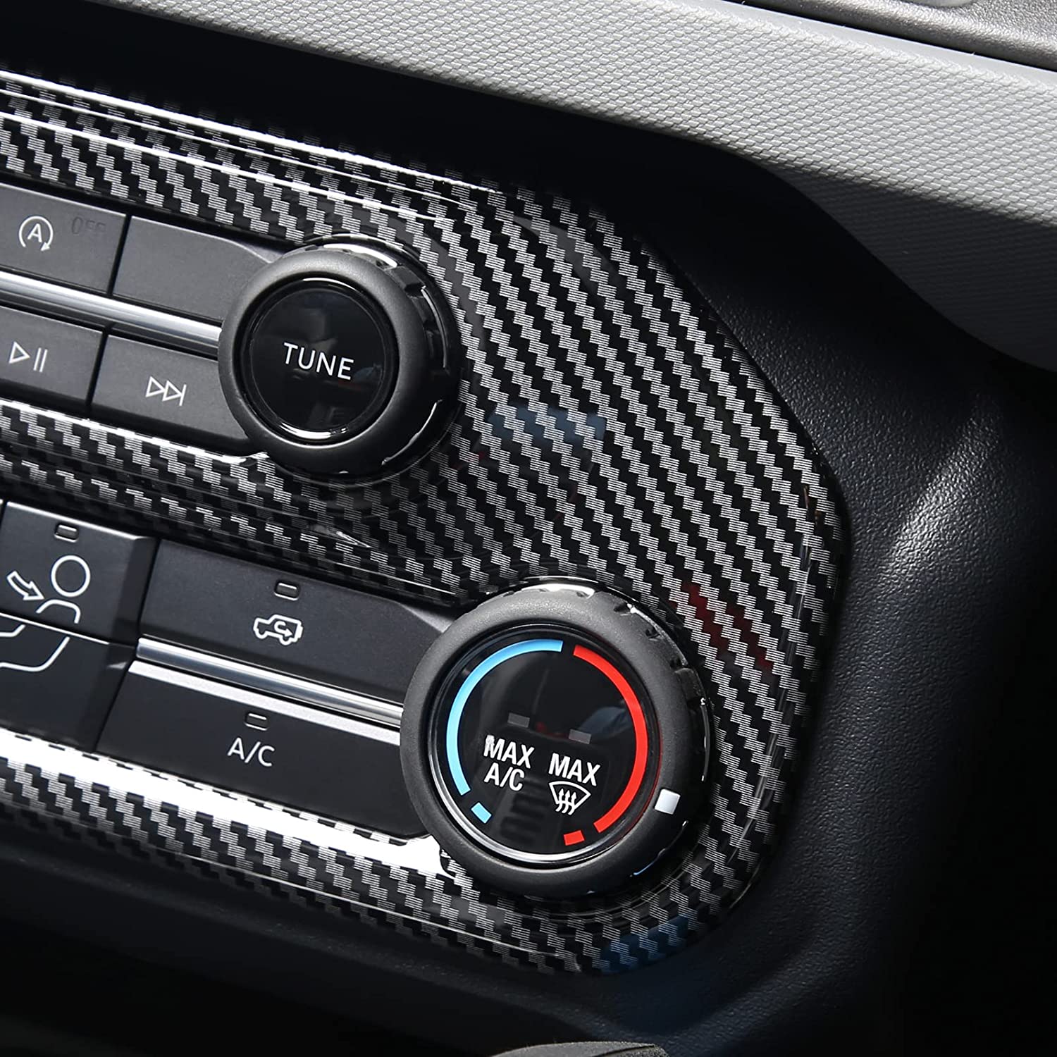Center Control Panel Trim for 2021 2022 Bronco Air Conditioner Decoration Cover Plate Interior Accessories Sticker - Delicate Leather
