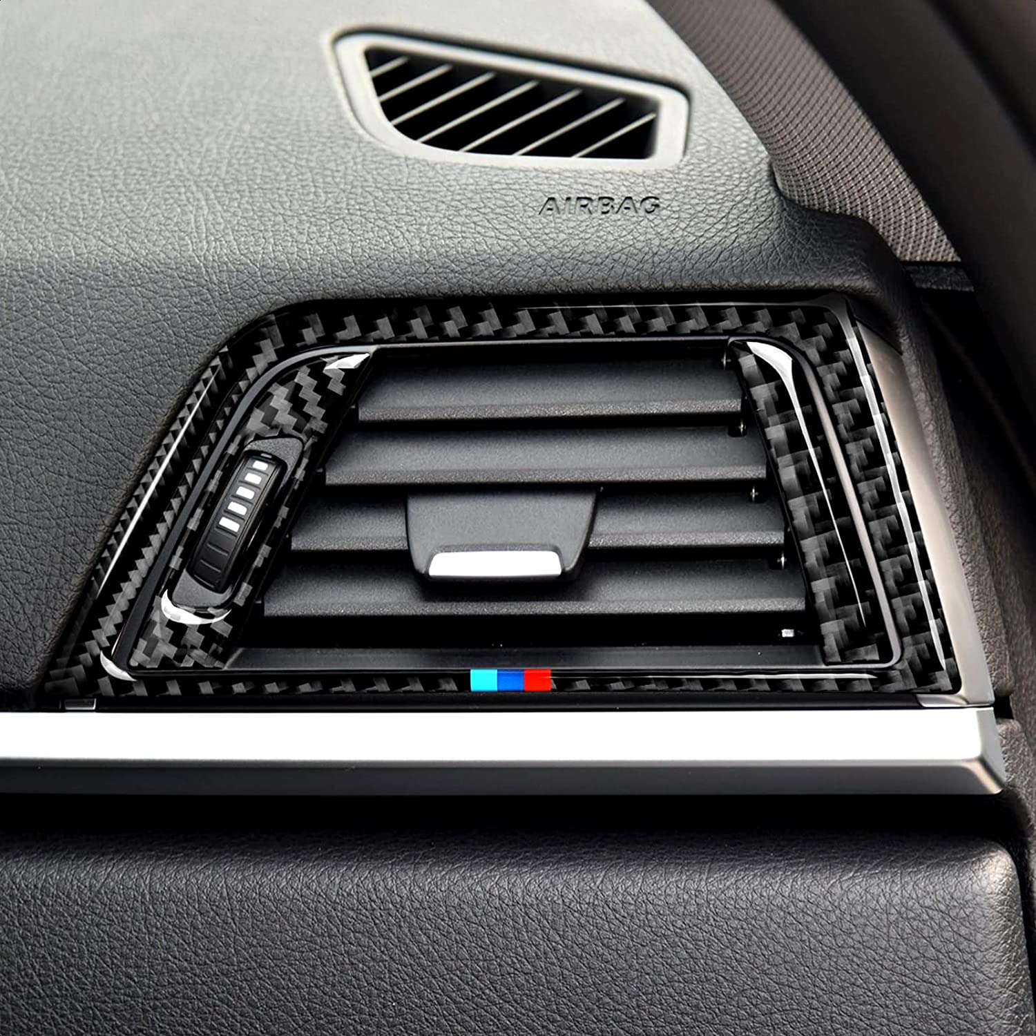 8PCS Car Air Vent Decal Carbon Fiber Sticker Trim Cover Compatible with 3 4 Series Accessories (B) -- ONLY for F30 (2016-2019), F32 F34 (2017-2019) - Delicate Leather