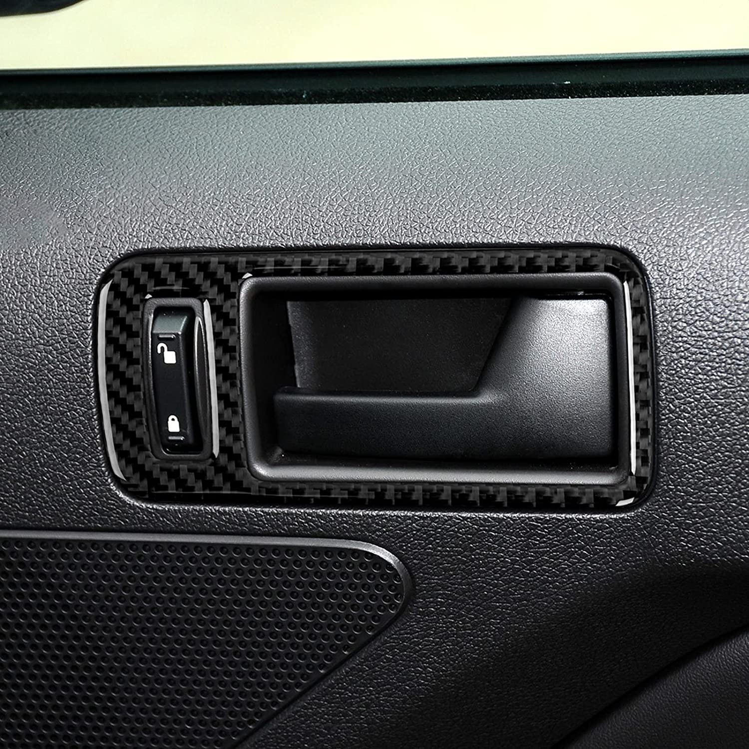 Car Door Handle Sticker Decal Carbon Fiber Interior Trim Cover Compatible with Mustang GT 2005 2006 2007 2008 2009 S197 Accessories - Delicate Leather