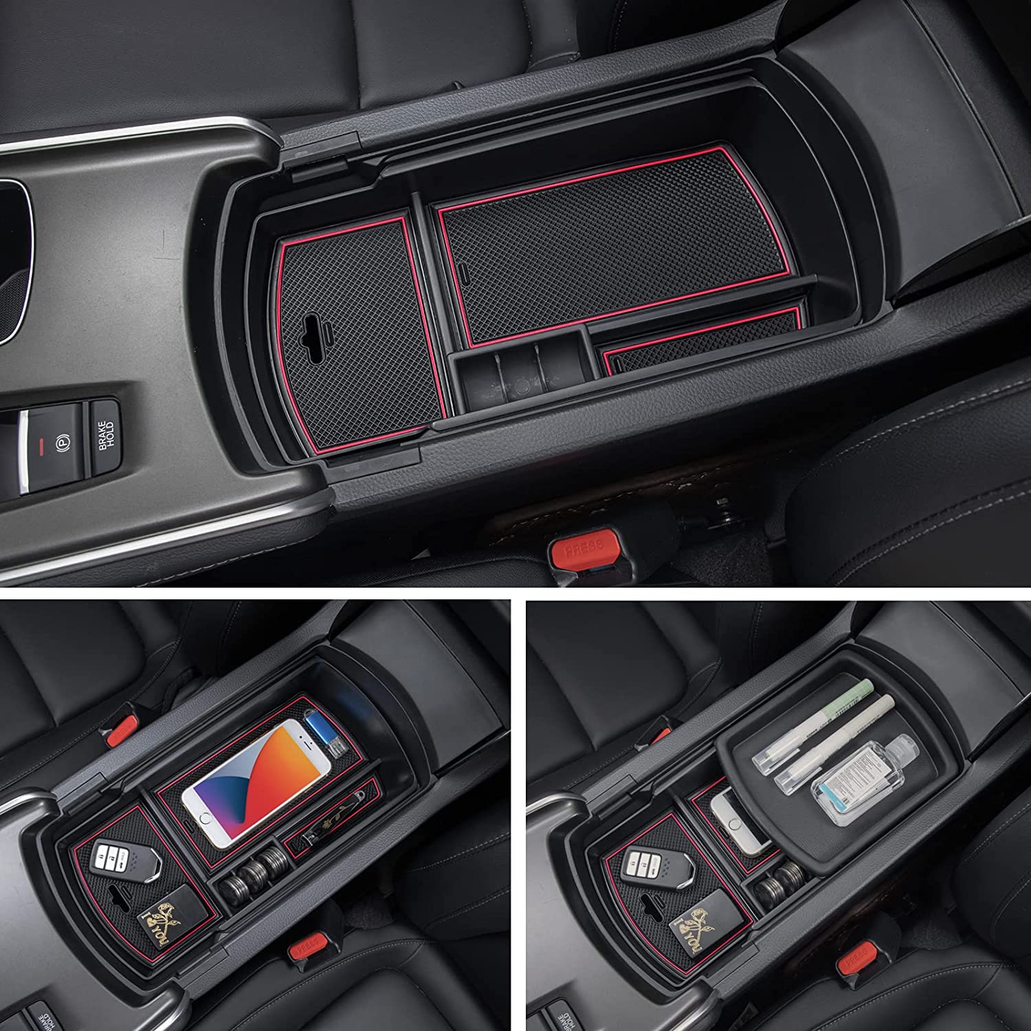 Console Organizer Compatible with Accord 2018 2019 2020 2021 2022 ABS?Plastic Material Armrest Box Insert Tray Pallet Accessories (NOT Fit for Manual Transmission Models)