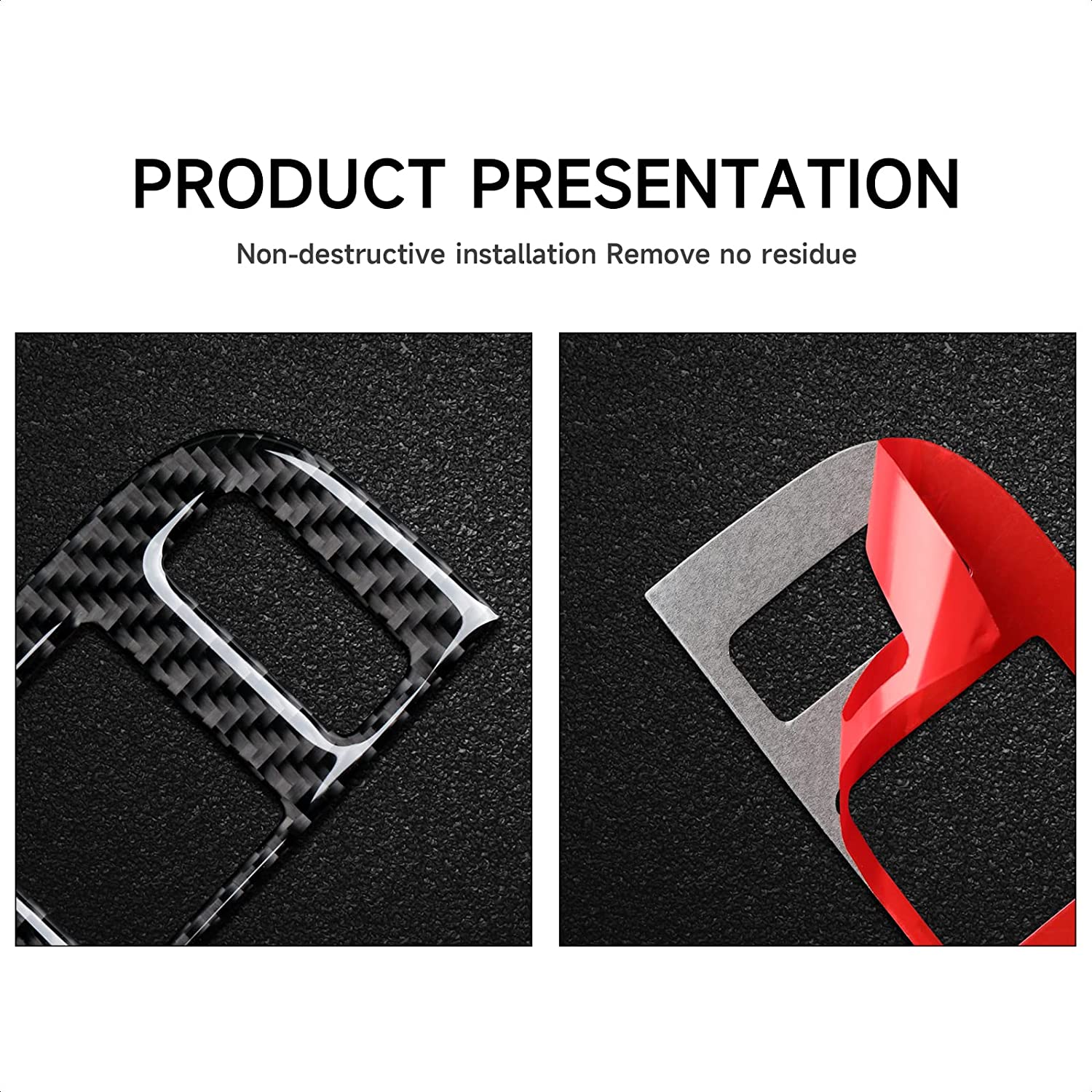 Car Door Window Control Switch Panel Sticker Decal Carbon Fiber Interior Trim Cover Compatible with Camaro 2013 2014 2015 Car Accessories - Delicate Leather