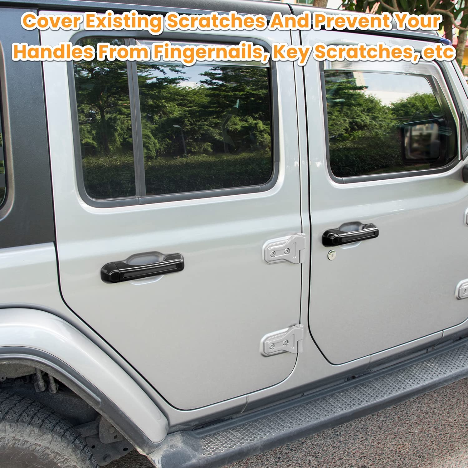 Door Handle Inserts Cover Trim+Tailgate Handle Cover for 2018-2022 Jeep Wrangler JL JLU Sports Sahara Freedom Rubicon Unlimited Gladiator JT 2-Door & 4-Door Exterior Accessories - Delicate Leather