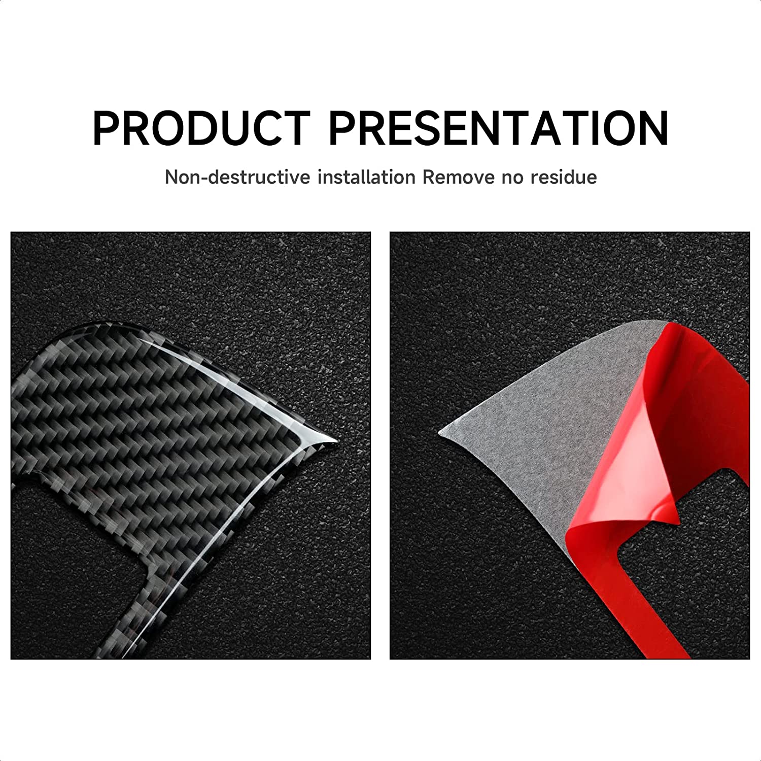 Car Central Control CD Panel Sticker Decal Carbon Fiber Interior Trim Cover - Delicate Leather