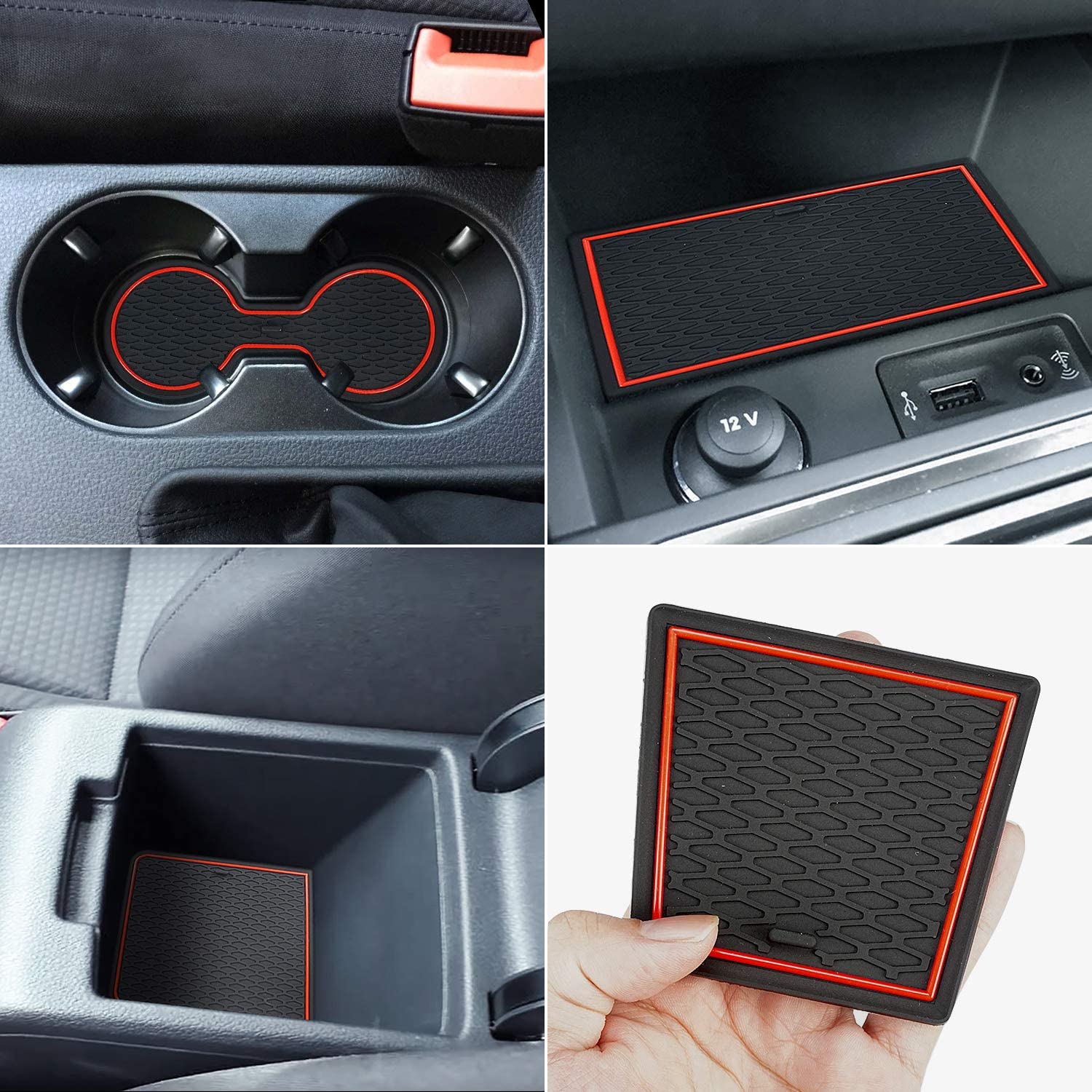 Protector Mats for Jetta Accessories 2013-2018 Custom Fit Door Compartment Liners Cup Holder Console Liners Anti Dust Mat Pads Car Interior - Delicate Leather