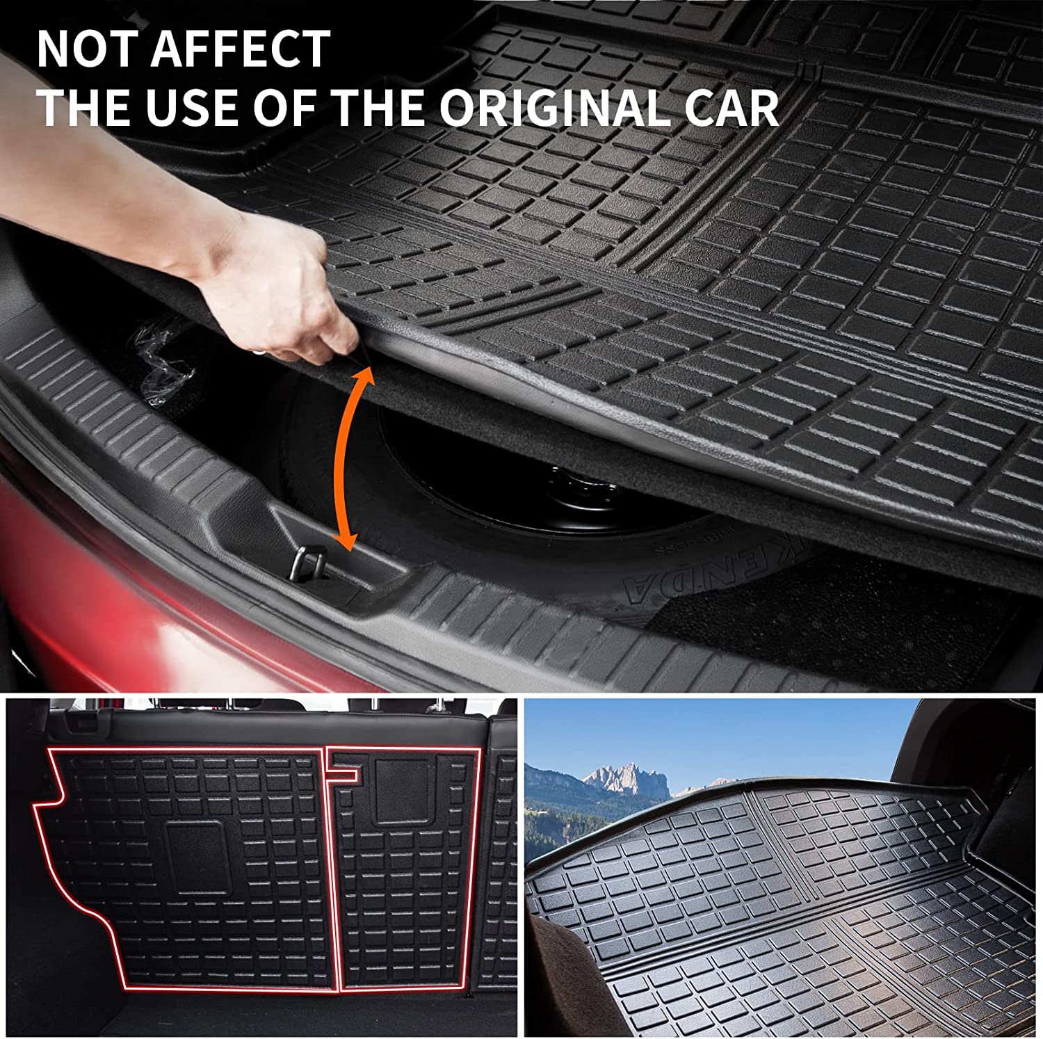 Fit CX-5 Trunk Mat Backrest Mat Cargo Mat for 2017-2022 CX-5 Accessories - Delicate Leather