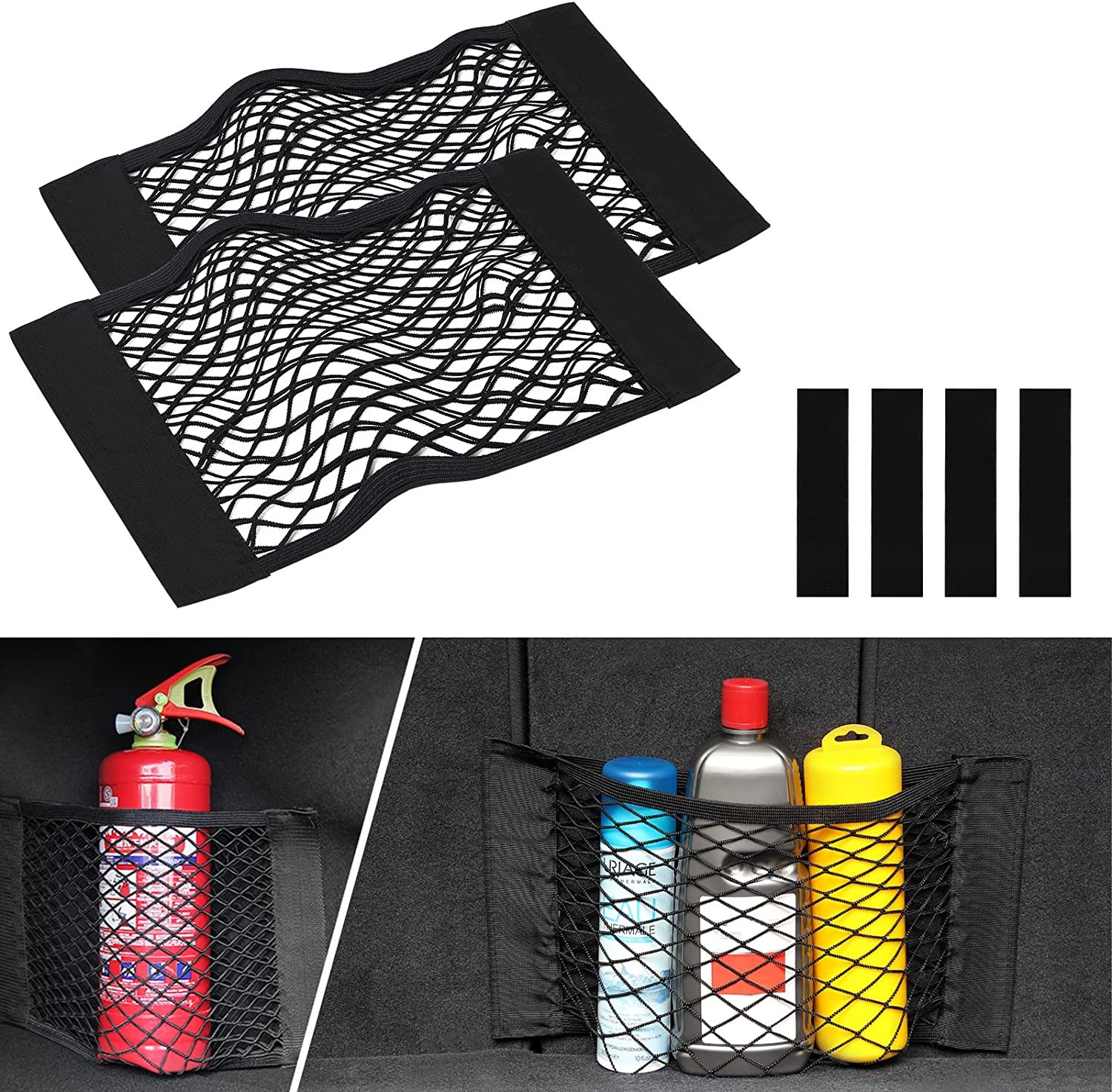 Truck Bed Cargo Net for Pickup Truck Bed - Premium Truck Bed Net for Trunk Organizers and Storage - Trunk Mesh Cargo Net - Delicate Leather