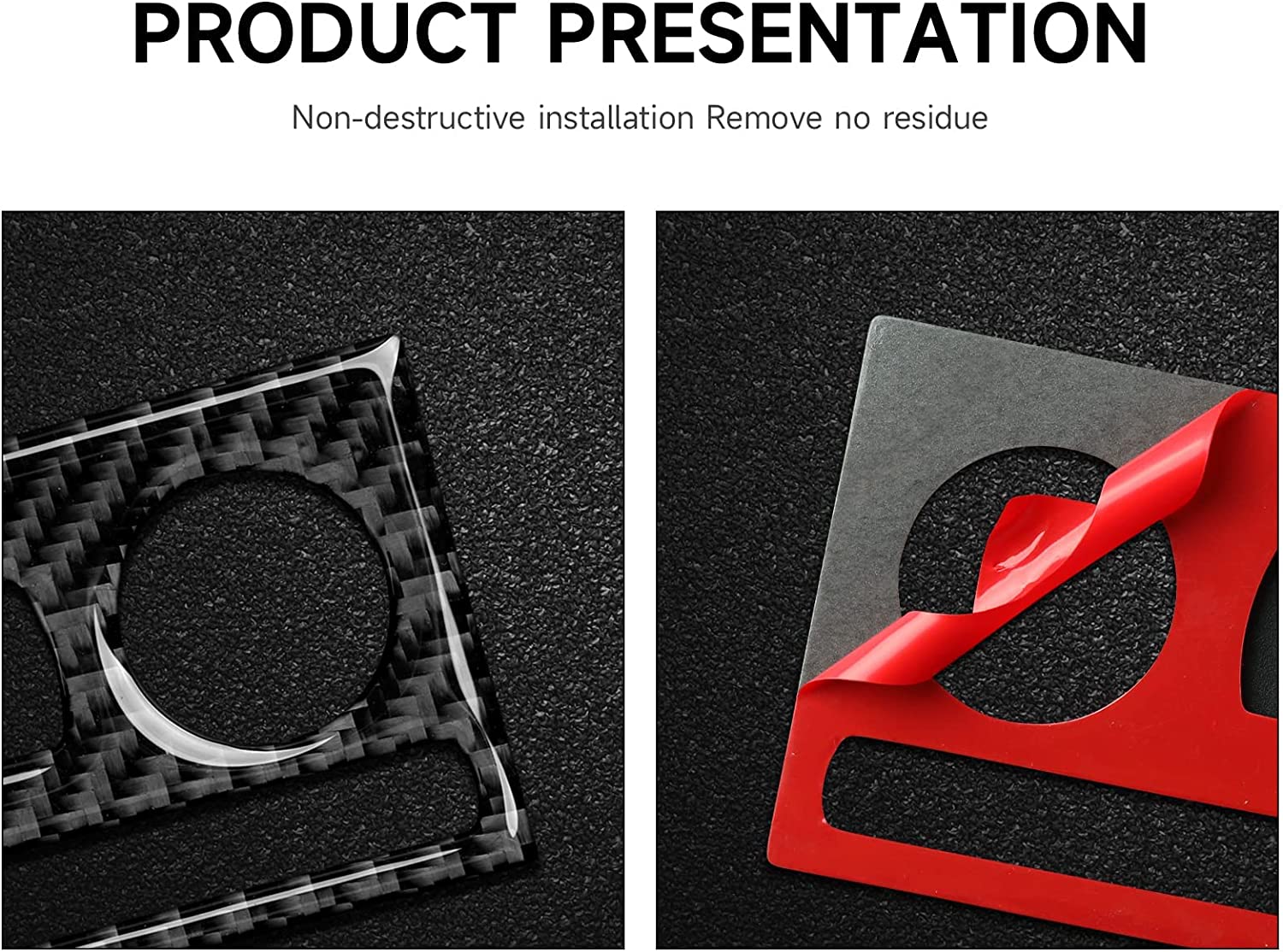 Car Central Air Outlet Sticker Decal Carbon Fiber Interior Trim Cover - Delicate Leather