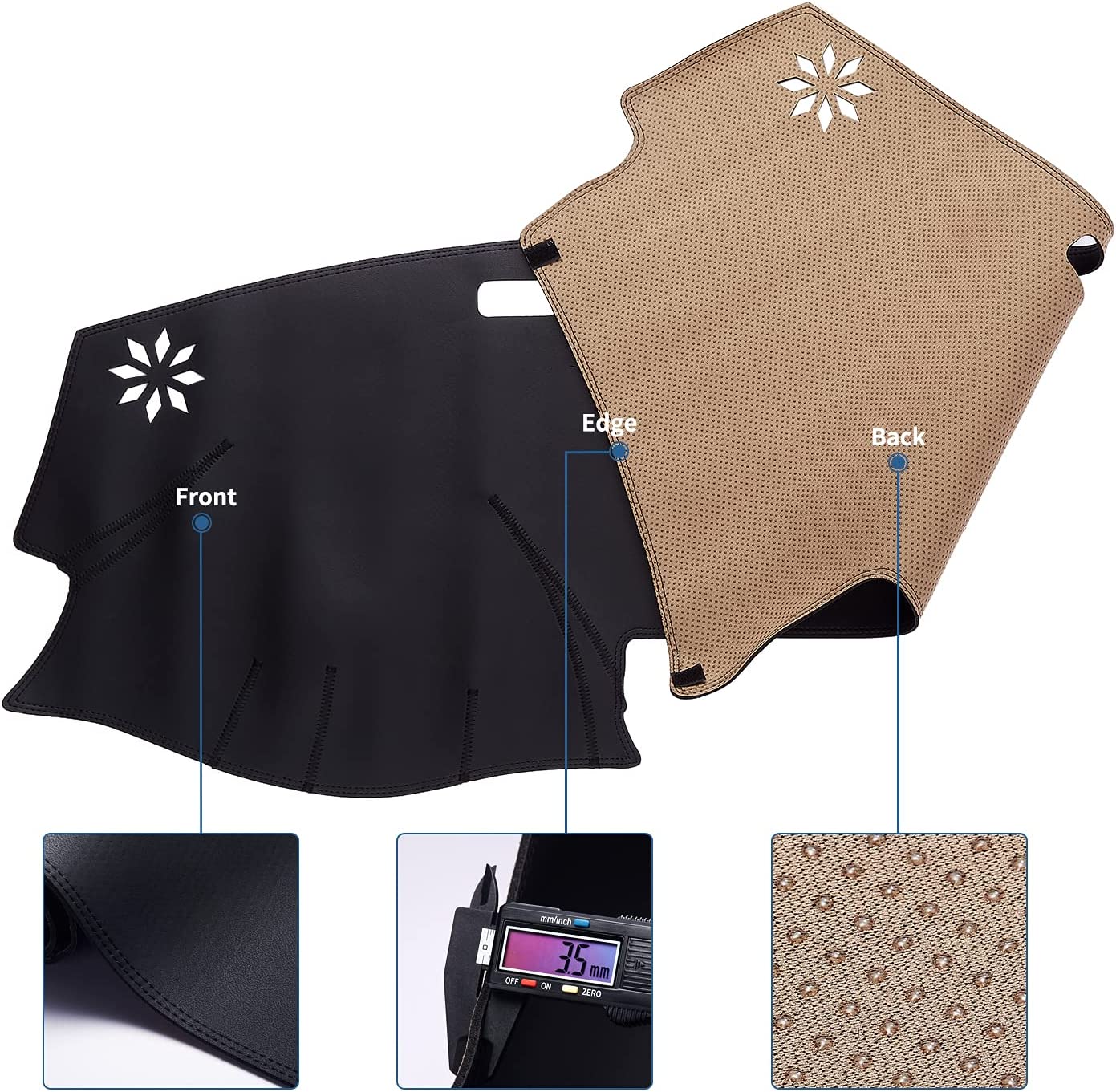 Dash Board Cover PU Dashboard Mat Pad Sun Protection Anti-Vertigo Mat Blanket - Delicate Leather