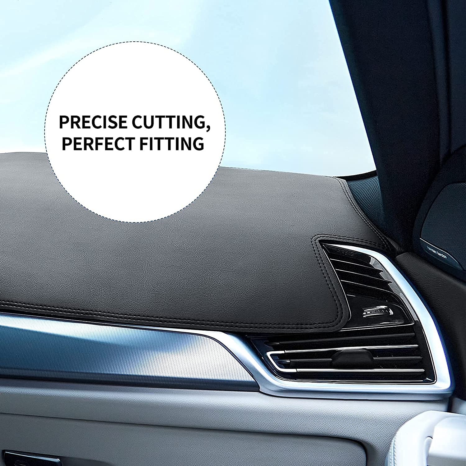 Dash Board Cover PU Dashboard Mat Pad Sun Protection Anti-Vertigo Mat Blanket - Delicate Leather