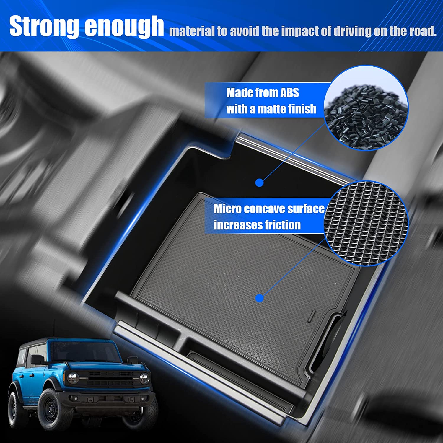 Accessories 2021 2022 Center Console Organizer Insert Tray Armrest Storage Box - Delicate Leather