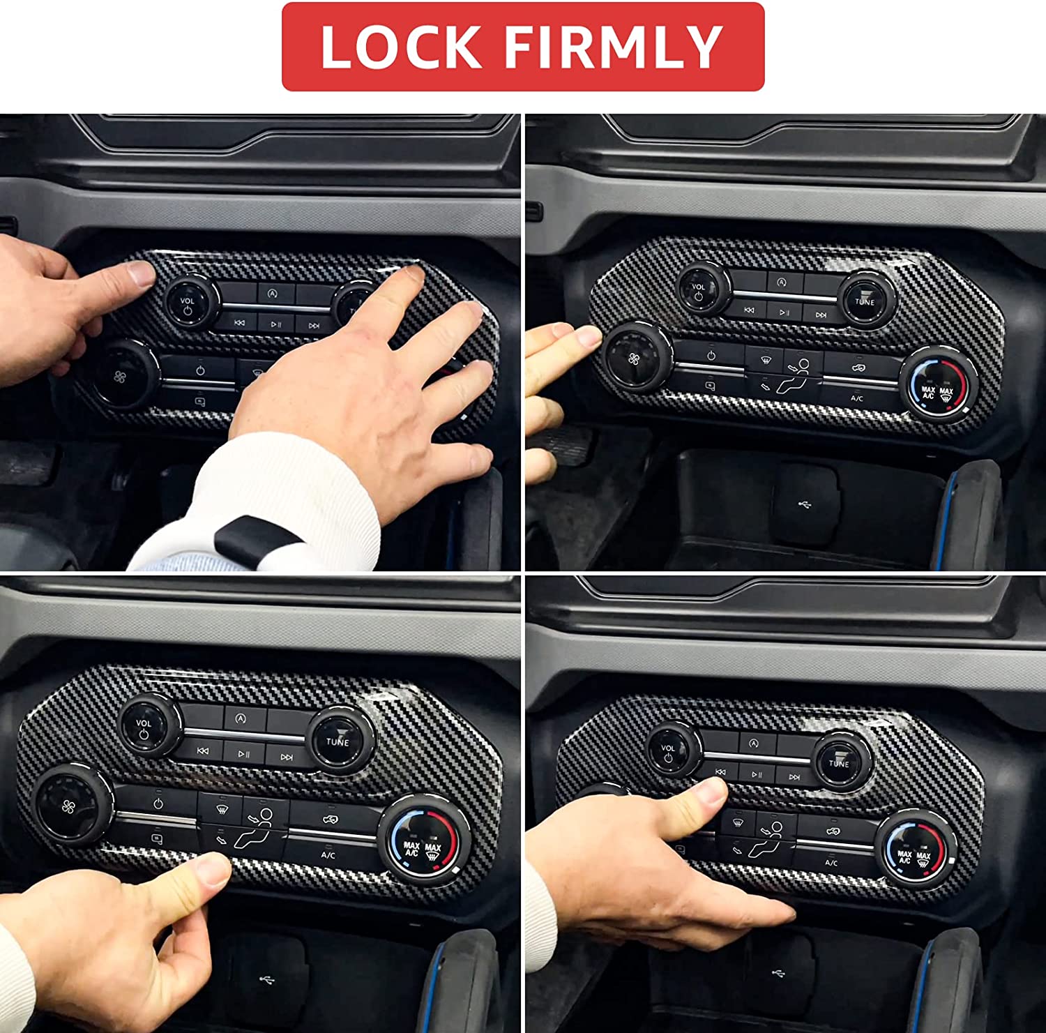 Center Control Panel Trim for 2021 2022 Bronco Air Conditioner Decoration Cover Plate Interior Accessories Sticker - Delicate Leather