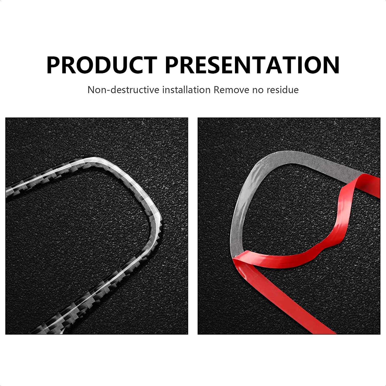 Car Sticker Decal Carbon Fiber Rear View Mirror Interior Trim Cover for Camaro 2010 2011 2012 2013 2014 2015 Accessories - Delicate Leather