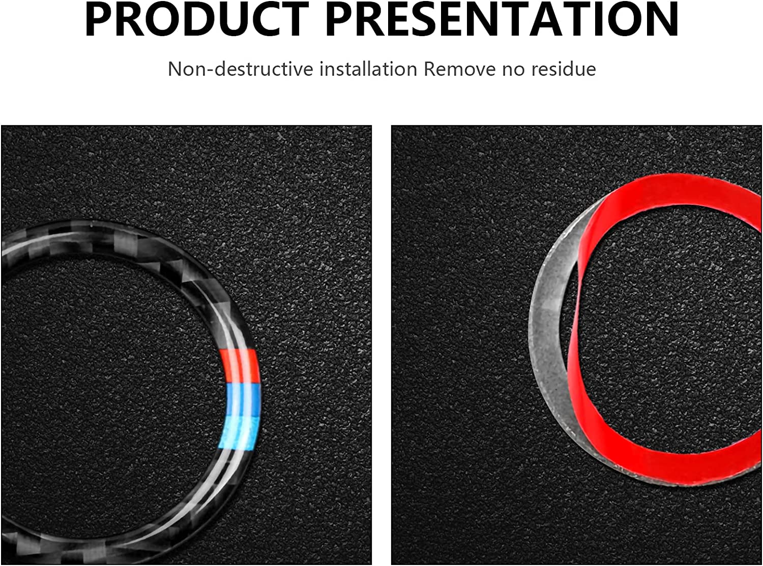 Car Engine Start Stop Button Ring Cover Sticker Decal Carbon Fiber Trim fits for E90 E92 E93 2005 2006 2007 2008 2009 2010 2011 2012 Accessories - Delicate Leather