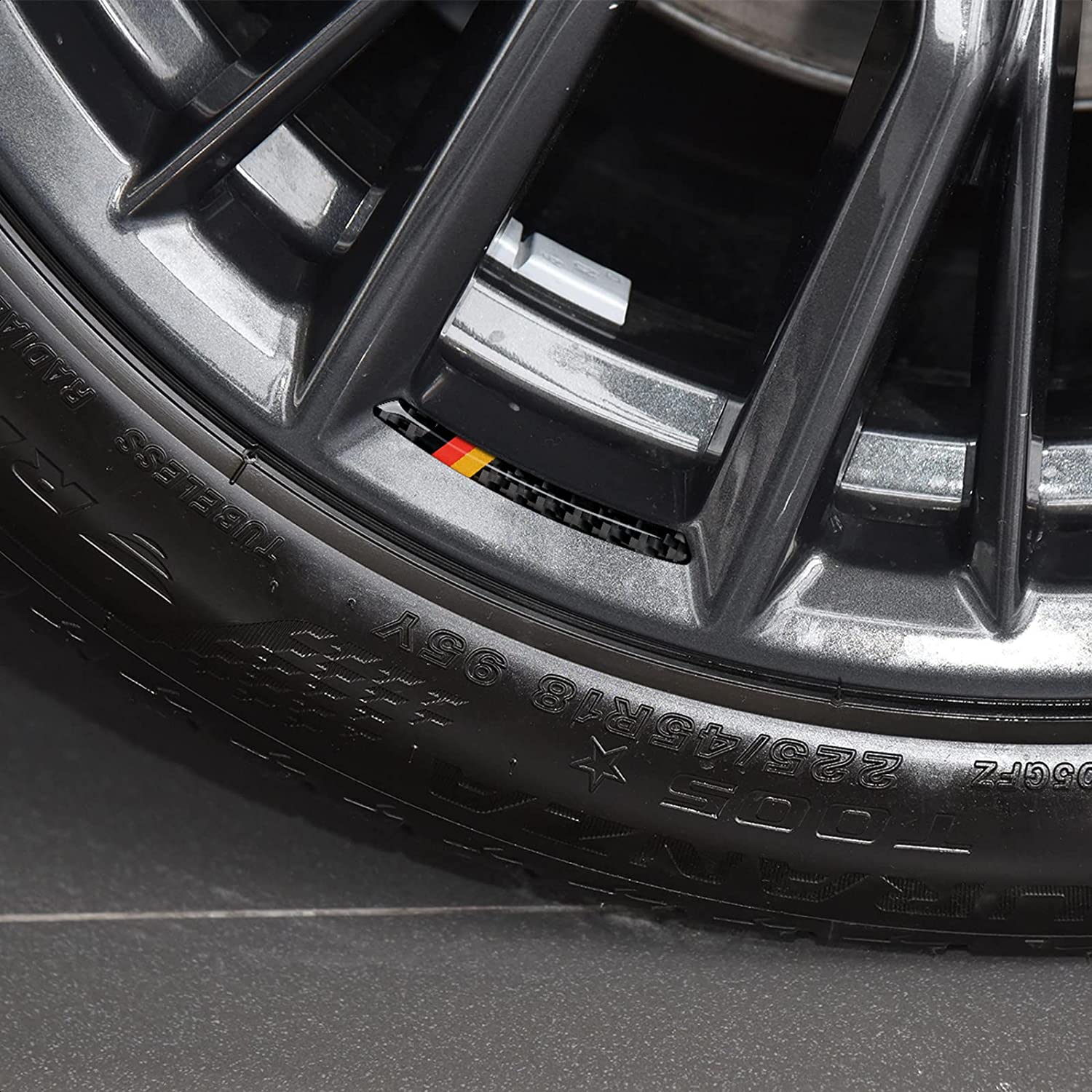 4PCS Universal Car Wheel Center Emblems Sticker Carbon Fiber Wheel Protection Decal Trim Cover Wheel Decoration Accessories - Delicate Leather