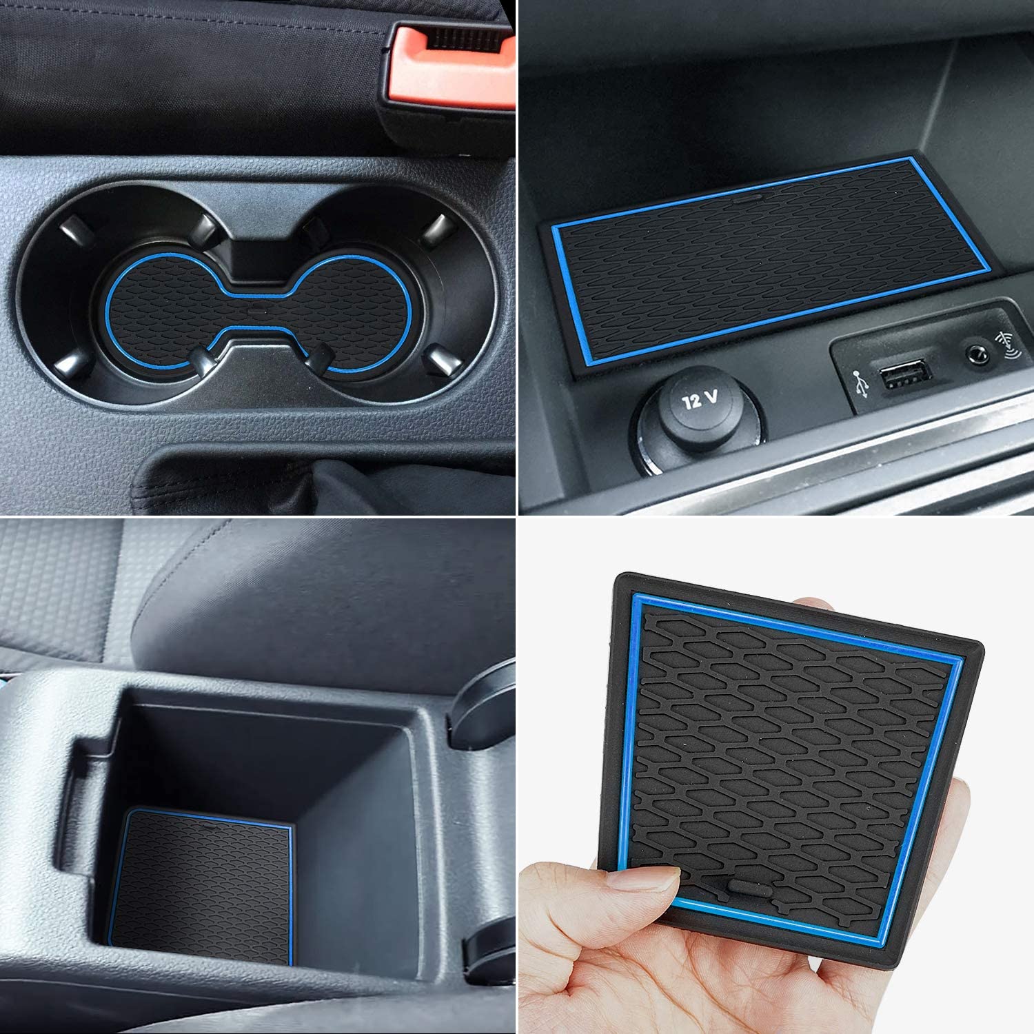 Protector Mats for Jetta Accessories 2013-2018 Custom Fit Door Compartment Liners Cup Holder Console Liners Anti Dust Mat Pads Car Interior - Delicate Leather