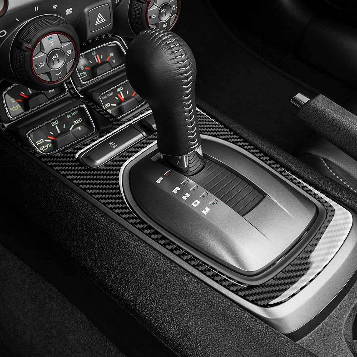 Car Center Console Gear Shift Panel Sticker Decal Carbon Fiber Interior Trim Cover - Delicate Leather