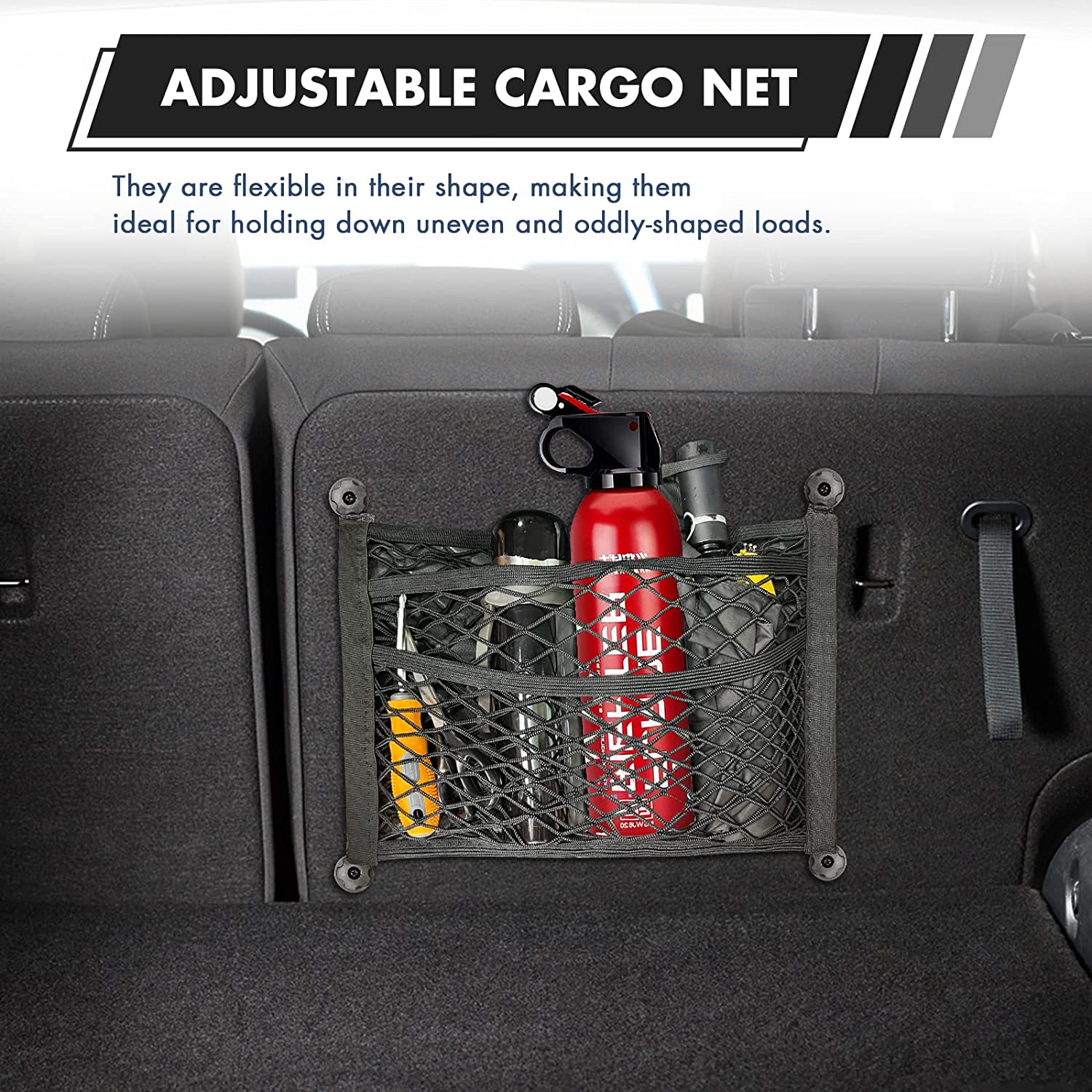 Cargo Net, Custom For Cars, 2 Pack Universal Mesh Cargo Net for Car Storage, Car-Net Pocket Storage Stretchable Mesh Pocket Net Wall Sticker Organizer Pouch Bag Storage Mesh Net for Car, Trunk, RV, Boats, Home - Delicate Leather