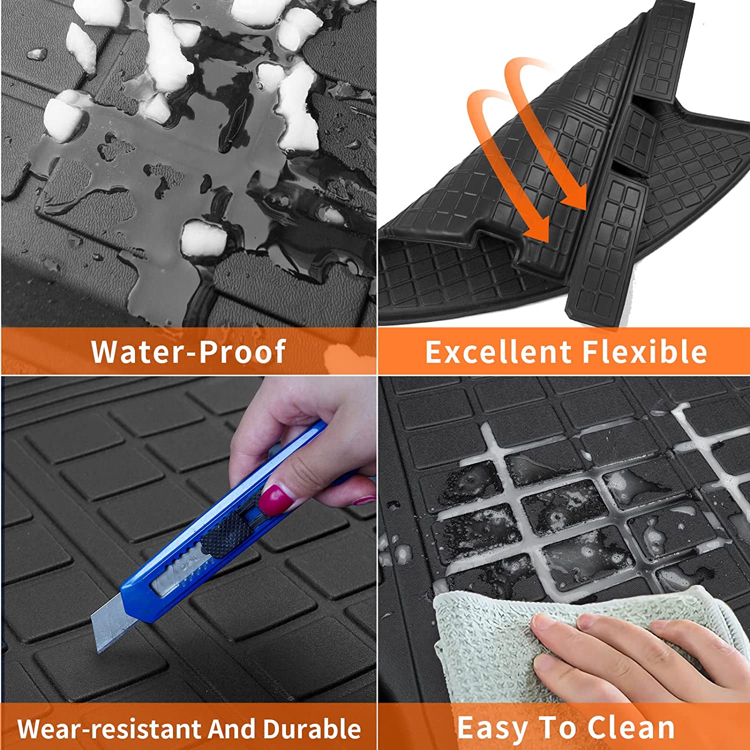 Fit CX-5 Trunk Mat Backrest Mat Cargo Mat for 2017-2022 CX-5 Accessories - Delicate Leather