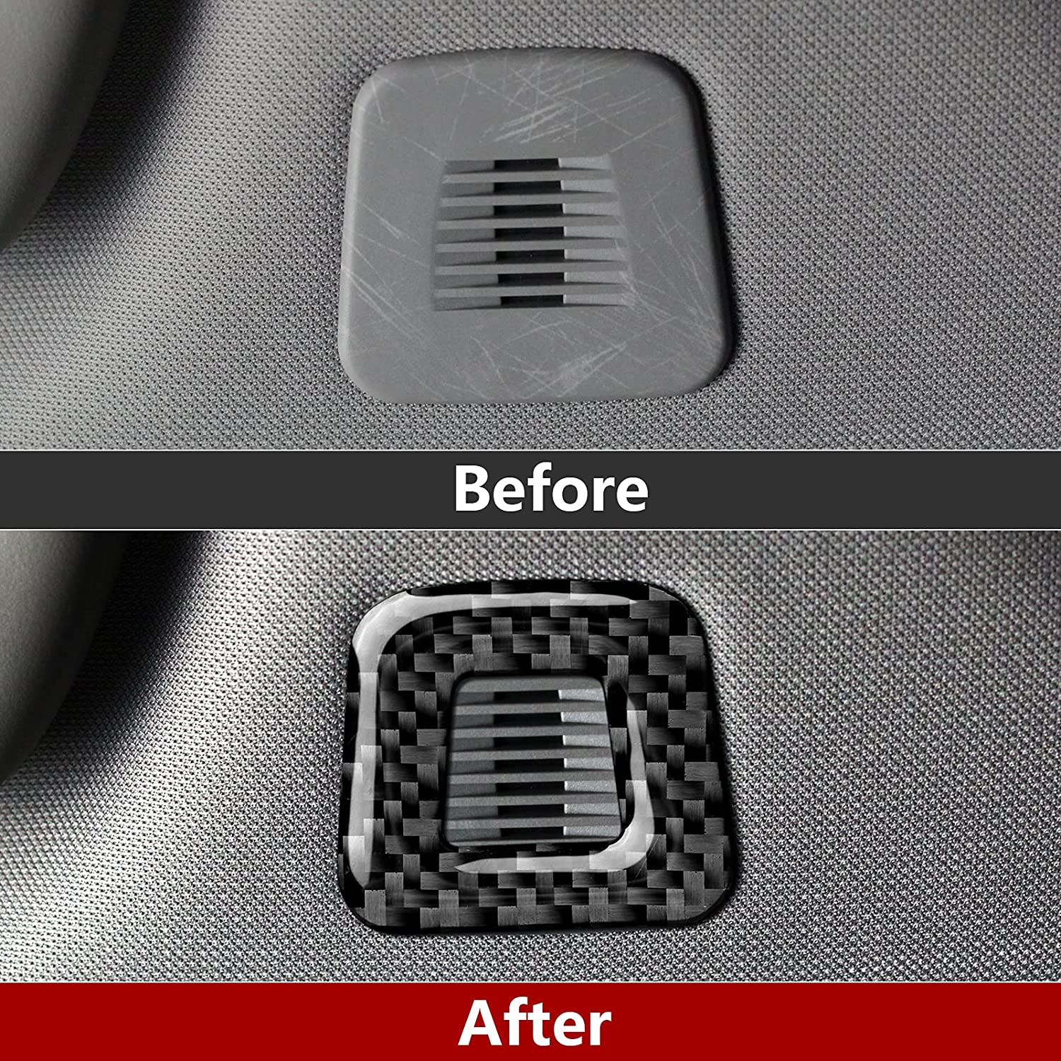 2PCS Audio Speaker Sticker Carbon Fiber Decal Trim Cover Decoration Compatible with Alfa Romeo Giulia Stelvio 2017 2018 2019 Accessories - Delicate Leather