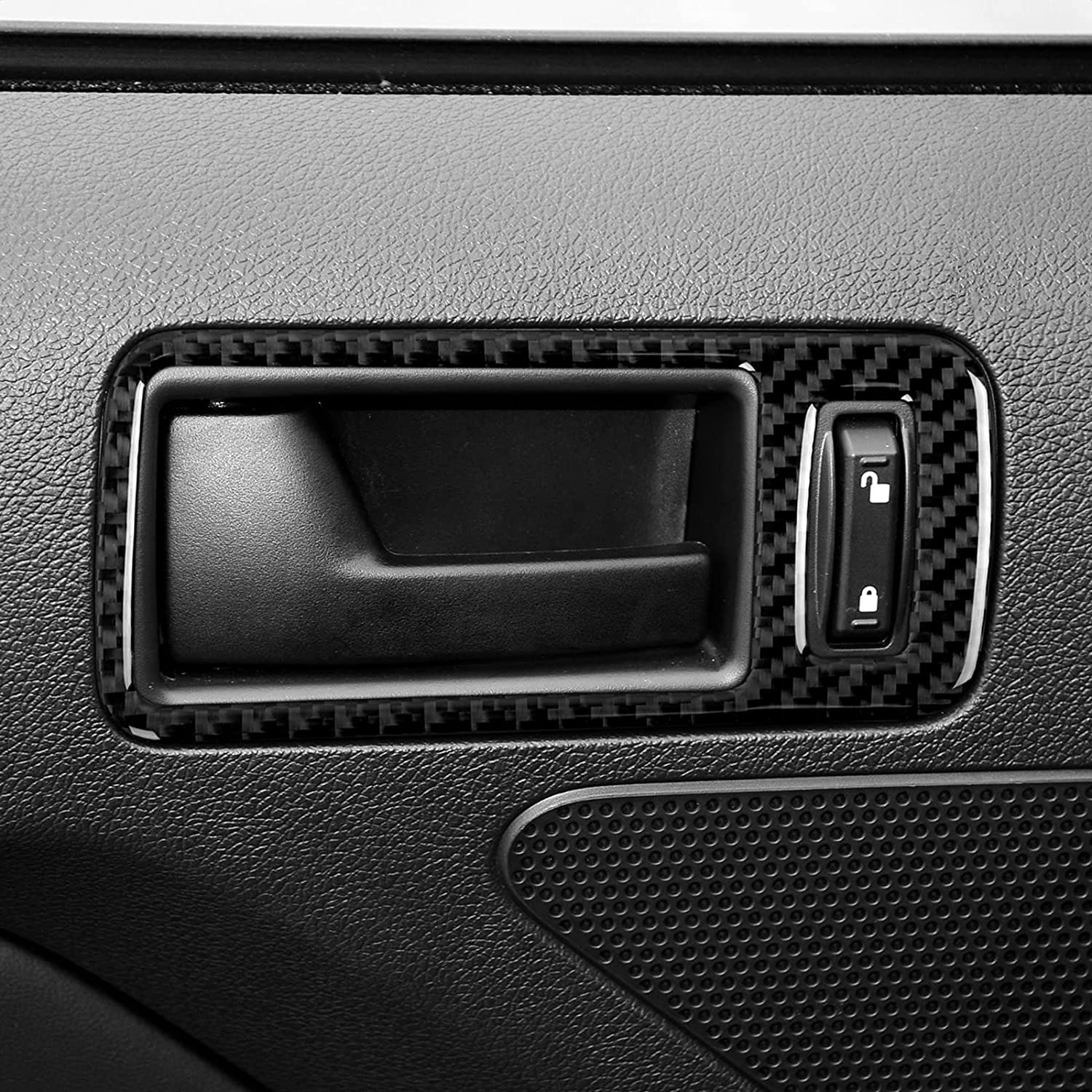 Car Door Handle Sticker Decal Carbon Fiber Interior Trim Cover Compatible with Mustang GT 2005 2006 2007 2008 2009 S197 Accessories - Delicate Leather