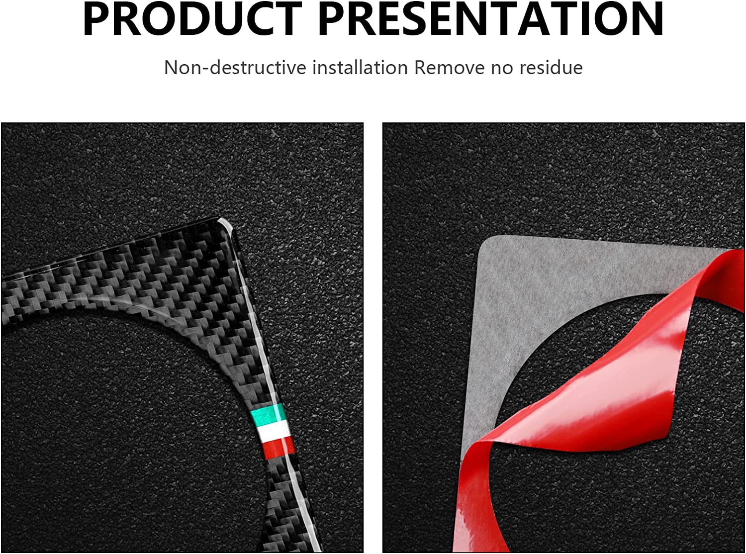 Car Cup Holder Frame Cover Trim Rear Row Carbon Fiber Decals Sticker Compatible with Giulia 2007 2008 2009 Auto Accessories - Delicate Leather