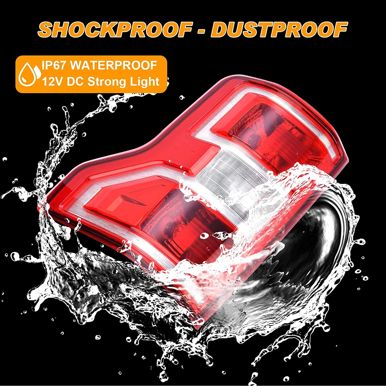 Left Driver Side Brake Tail Light Rear Lamp Compatible With Ford F150 F-150 2018 2019 2020 Replace JL3Z13405H - Delicate Leather