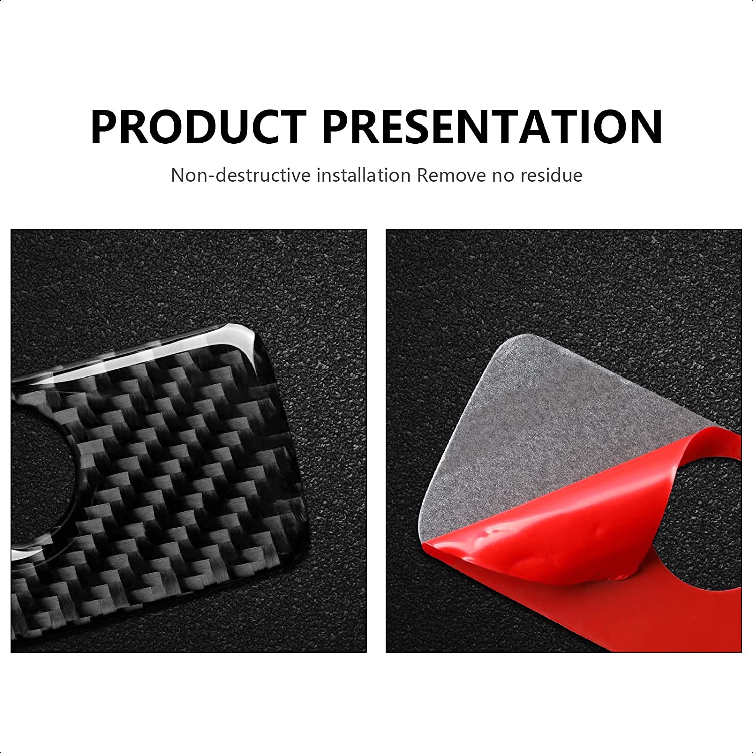 Car Copilot Storage Box Handle Sticker Decal Carbon Fiber Interior Trim Cover Compatible with Camaro 2010 2011 2012 2013 2014 2015 Accessories - Delicate Leather