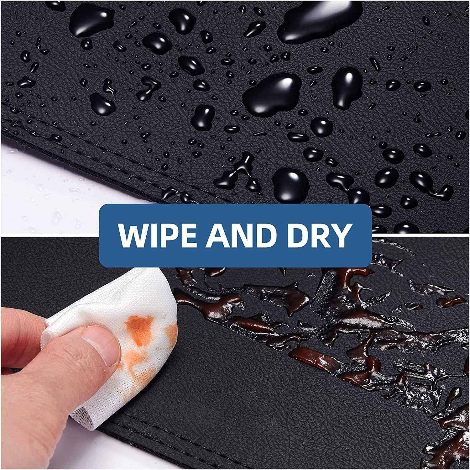 Dash Board Cover PU Dashboard Mat Pad Sun Protection Anti-Vertigo Mat Blanket - Delicate Leather