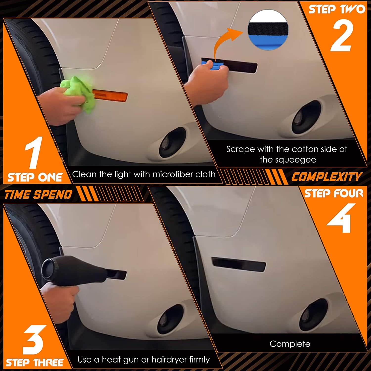 Blackout Headlight & Taillight Vinyl Tint Film, Precut Overlay, Tail Light Wrap Cover Compatible with WRX/WRX STI 2015-2020 - Delicate Leather