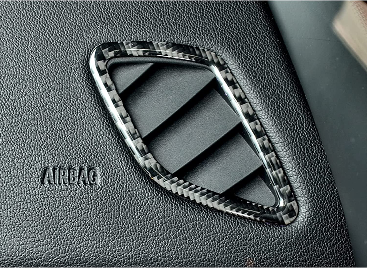 Side AC Air Outlet Frame Cover Trim, M Colored Carbon Fiber, Compatible with 3 Series F30 F31 2012-2018, GT F34 2014-2018, 4 Series F32 F33 F36 2014-2018, 2pcs - Delicate Leather