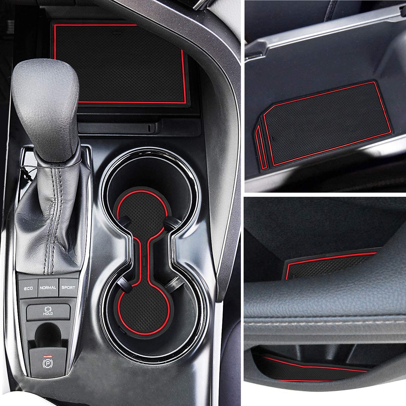 Anti Dust Mats for Camry Accessories 2018 2019 2020 2021 2022 2023 Custom Fit Door Pocket Liners Cup Holder Pads Console Mats(16pcs/Set) - Delicate Leather