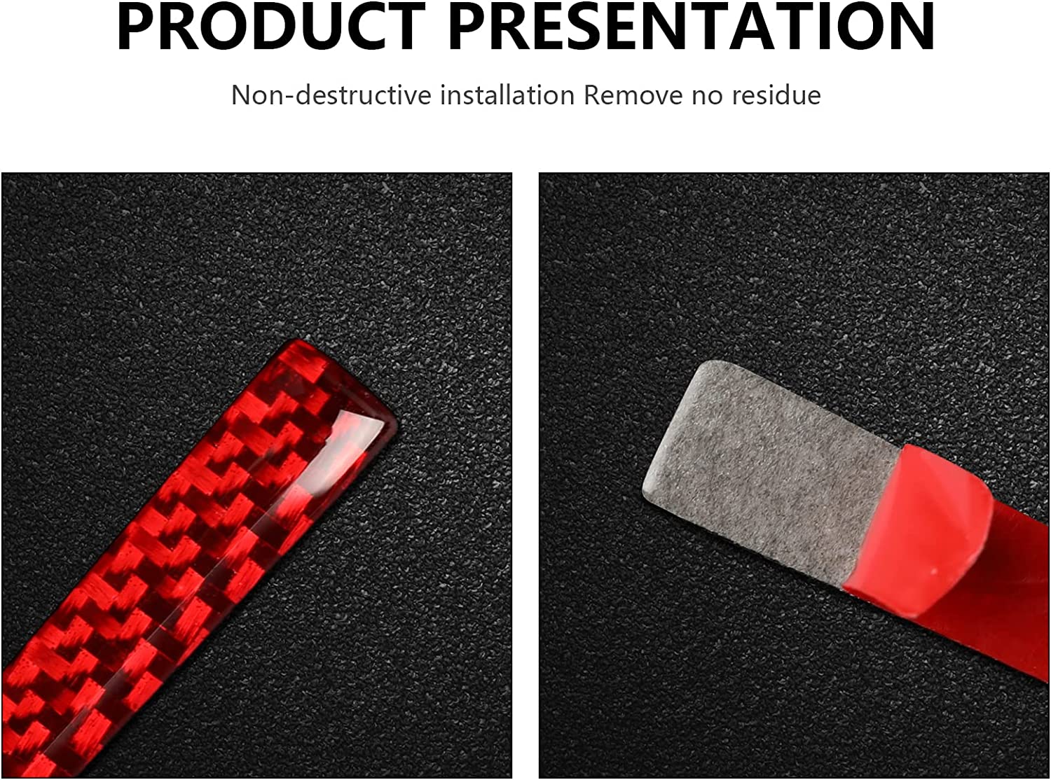 Car Gear Shift Knob Sticker Decal Carbon Fiber Interior Trim Cover Compatible with Mustang 2015 2016 2017 2018 2019 2020 Accessories - Delicate Leather