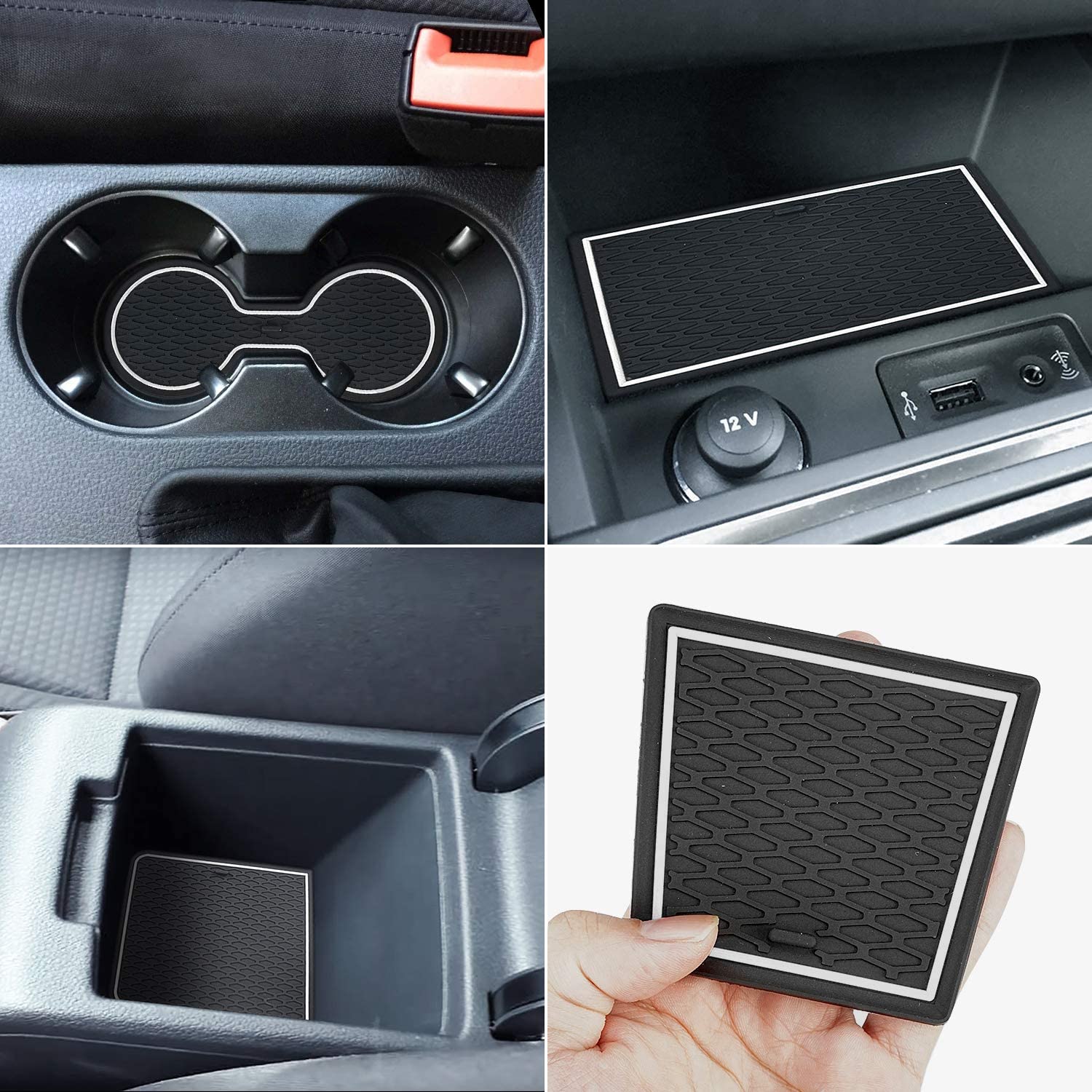 Protector Mats for Jetta Accessories 2013-2018 Custom Fit Door Compartment Liners Cup Holder Console Liners Anti Dust Mat Pads Car Interior - Delicate Leather