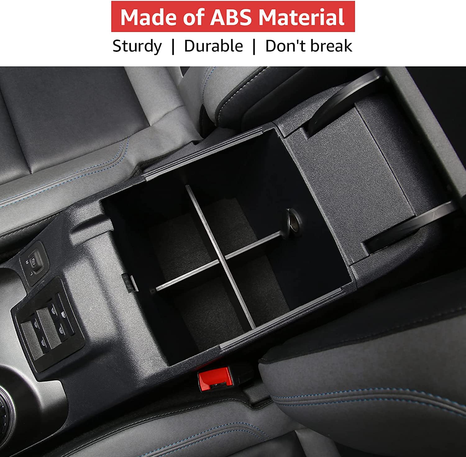 Center Console Organizer Accessories Compartment Dividers Insert Armrest Storage Box - Delicate Leather